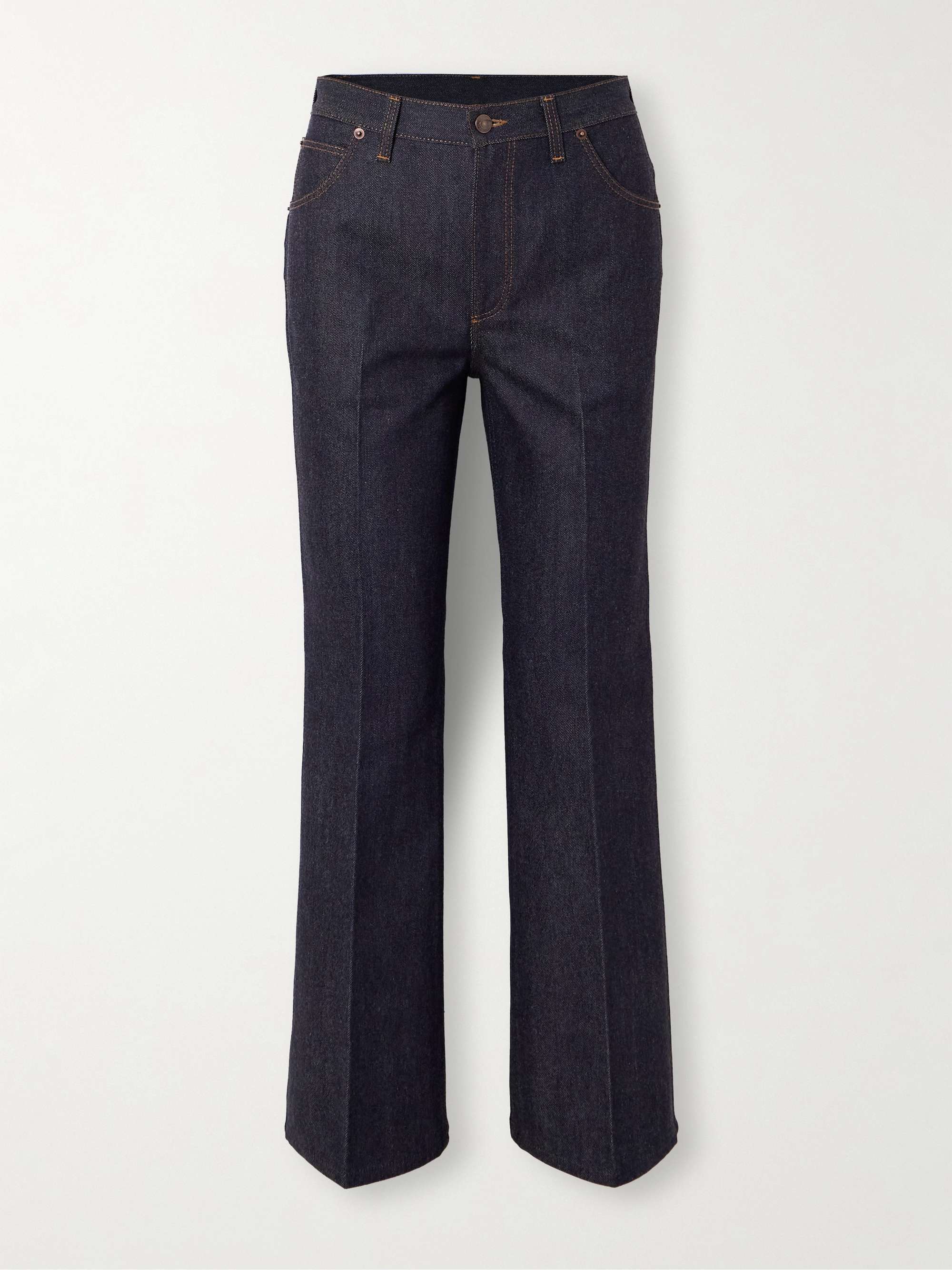 Faron cotton and cashmere-blend denim bootcut jeans view