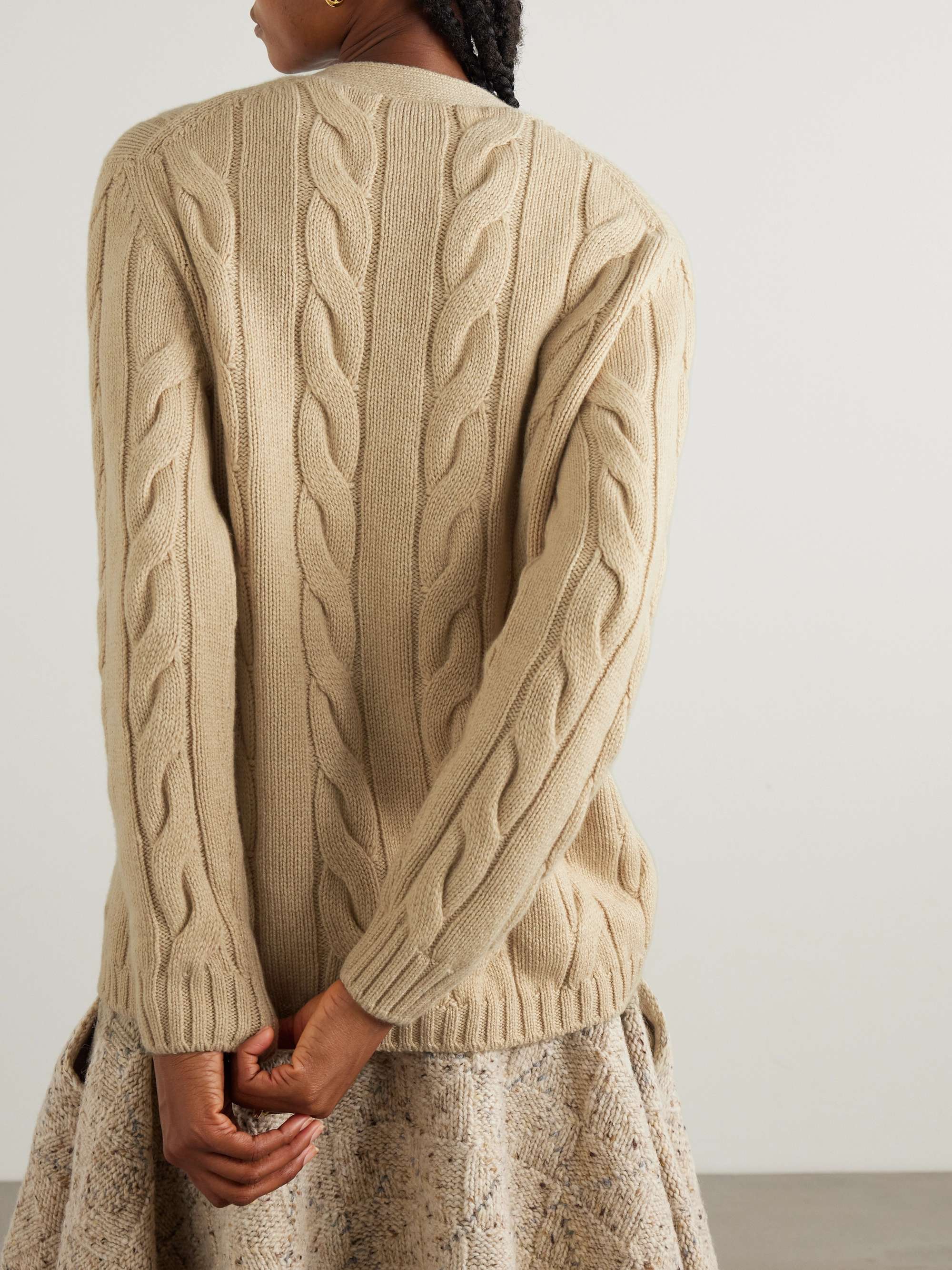 Napier cable-knit cashmere cardigan view