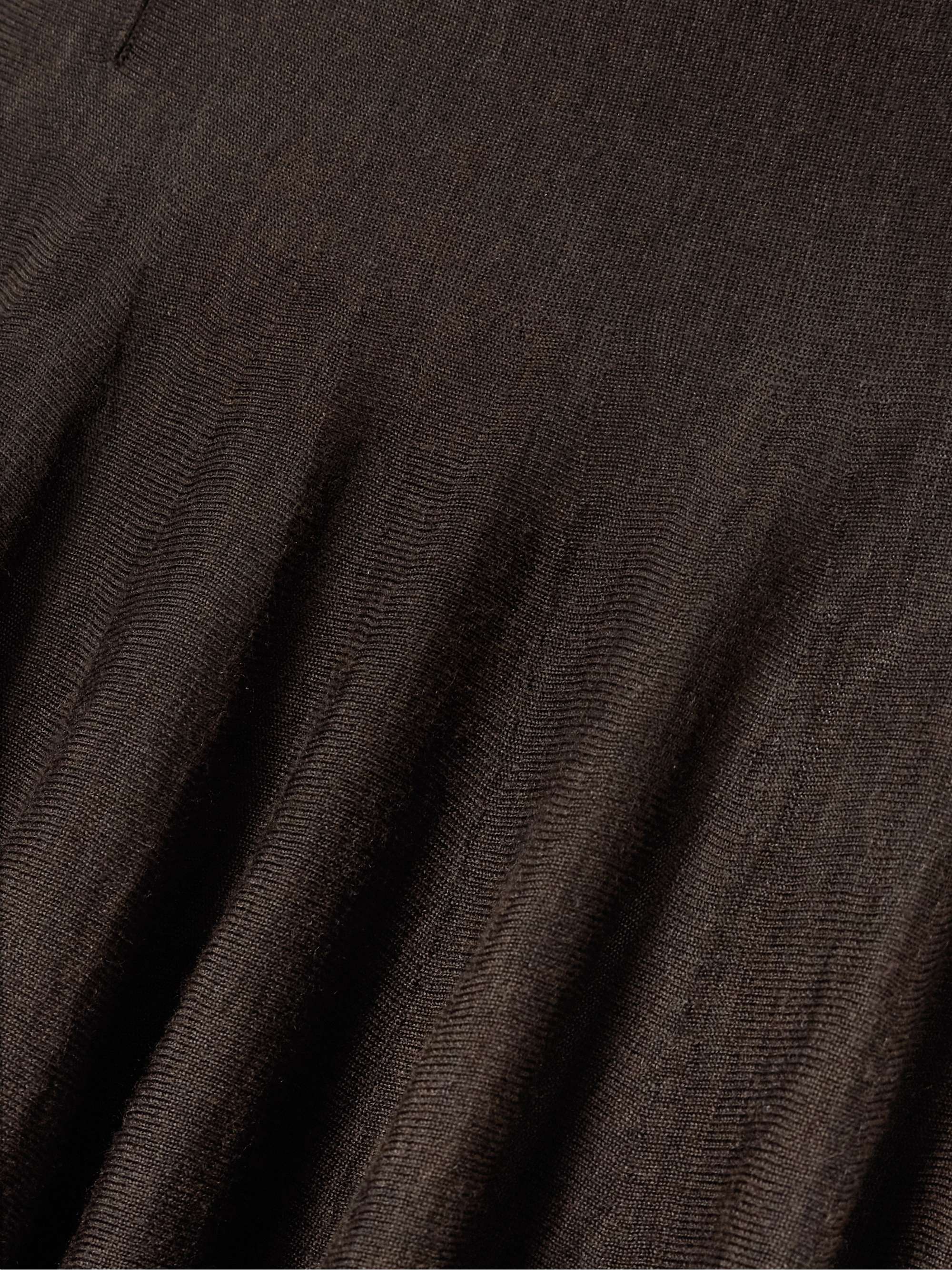 Ava off-the-shoulder pleated wool-blend maxi dress view