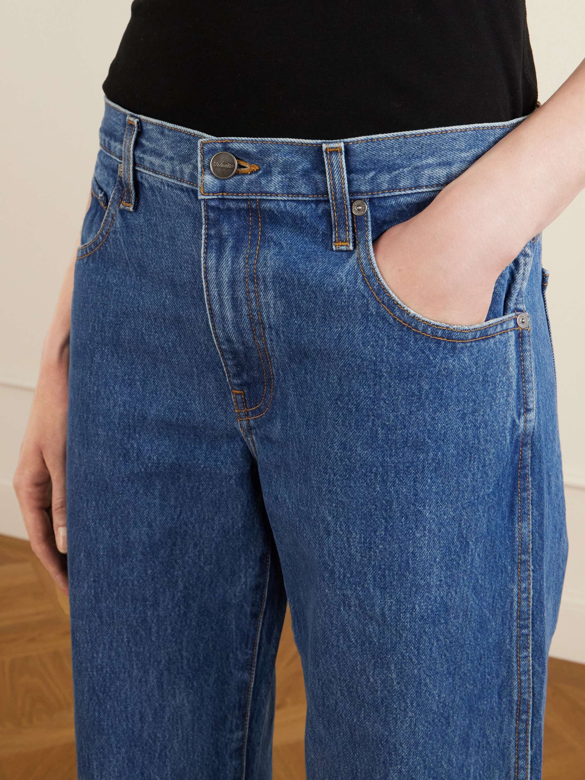 Kerrie distressed low-rise straight-leg jeans view