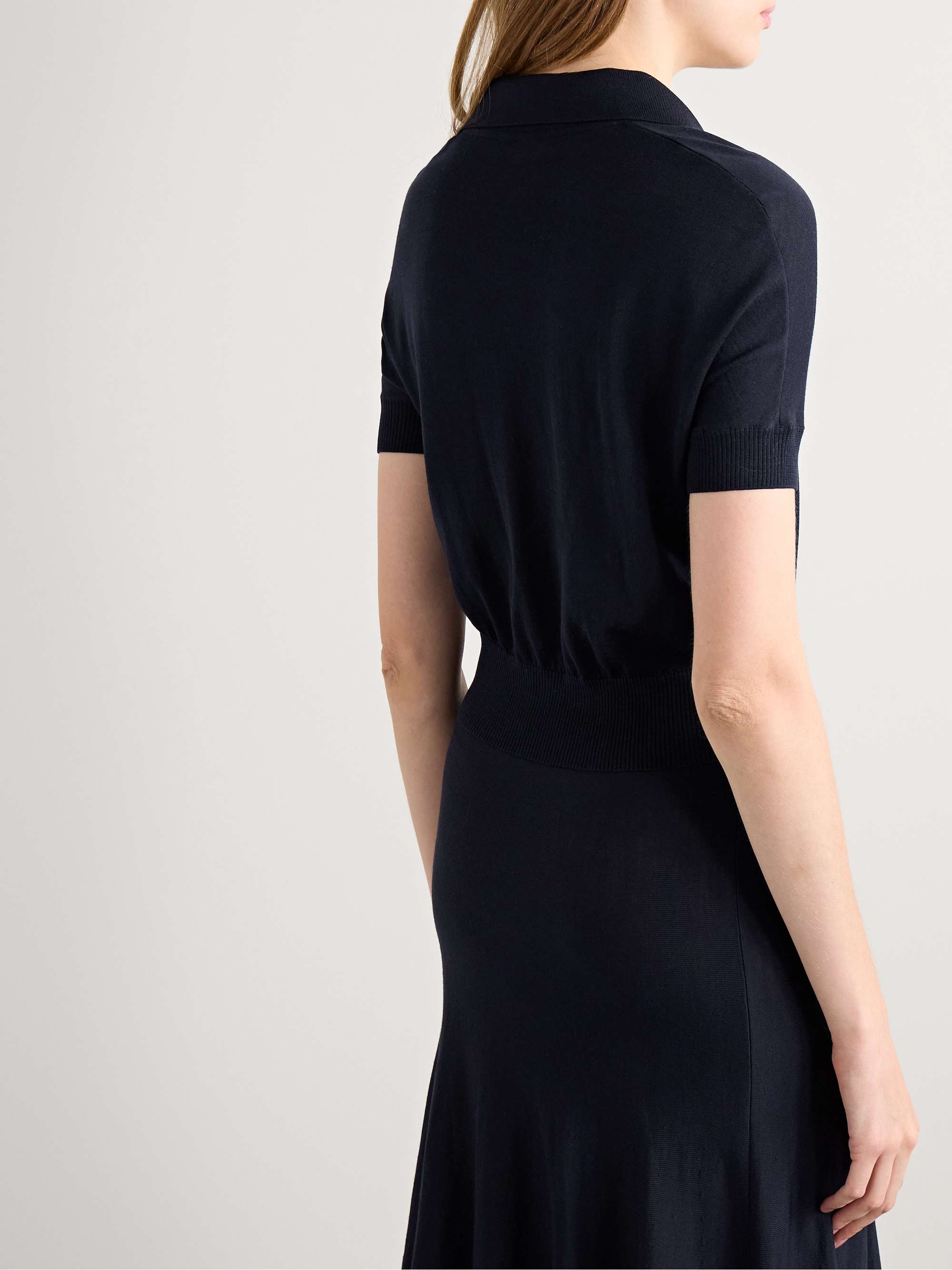 Morgane cropped wool-blend polo top view