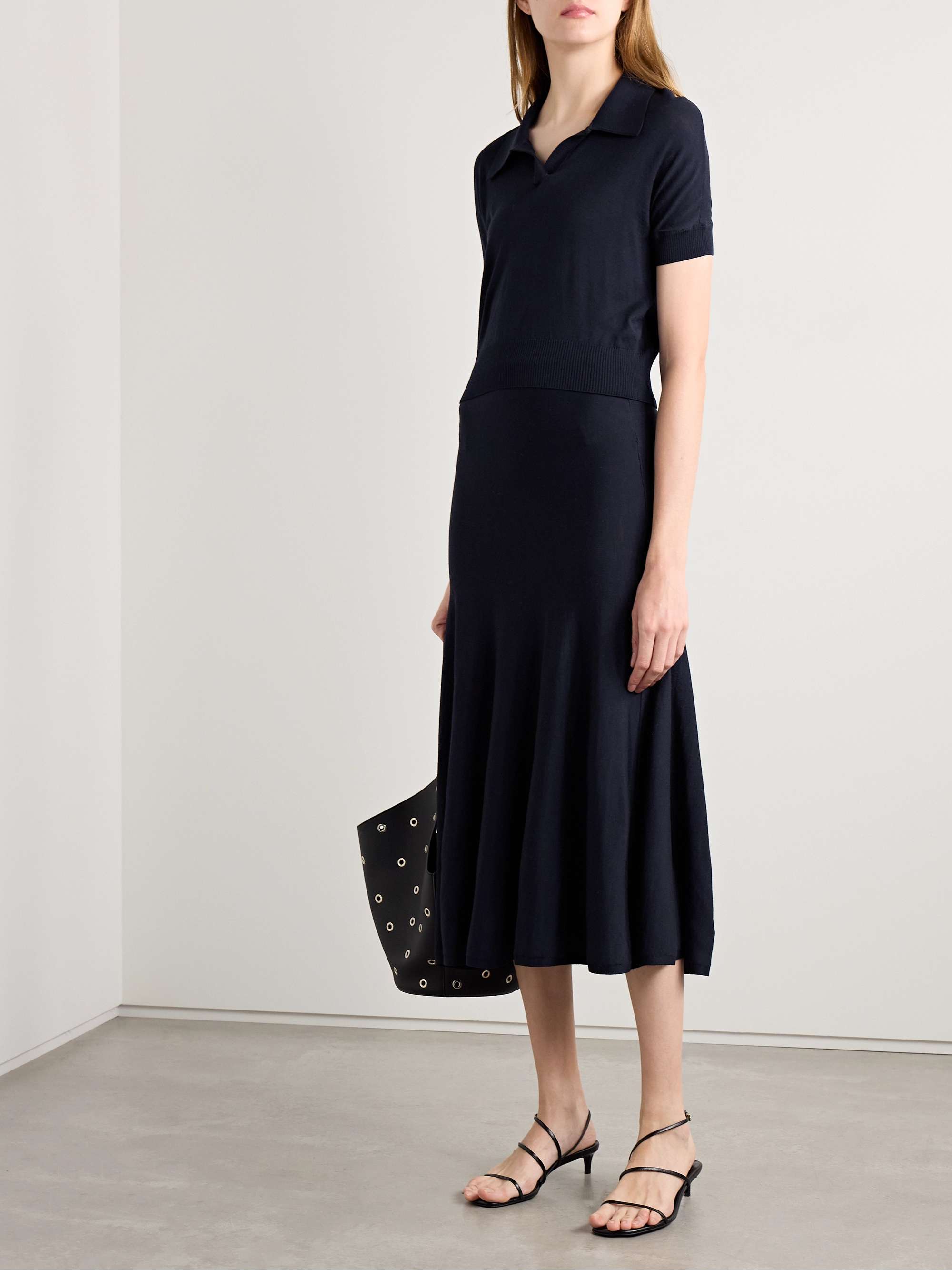 Morgane cropped wool-blend polo top view