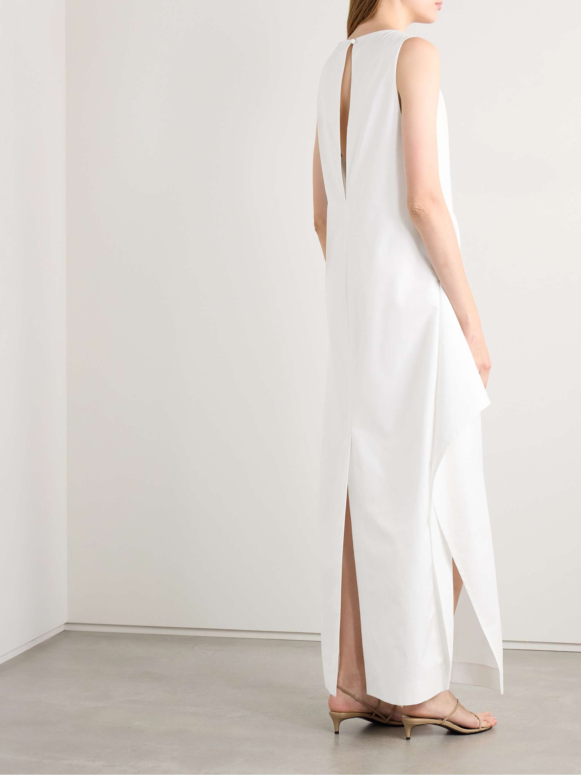 Kenith draped cotton-poplin gown view