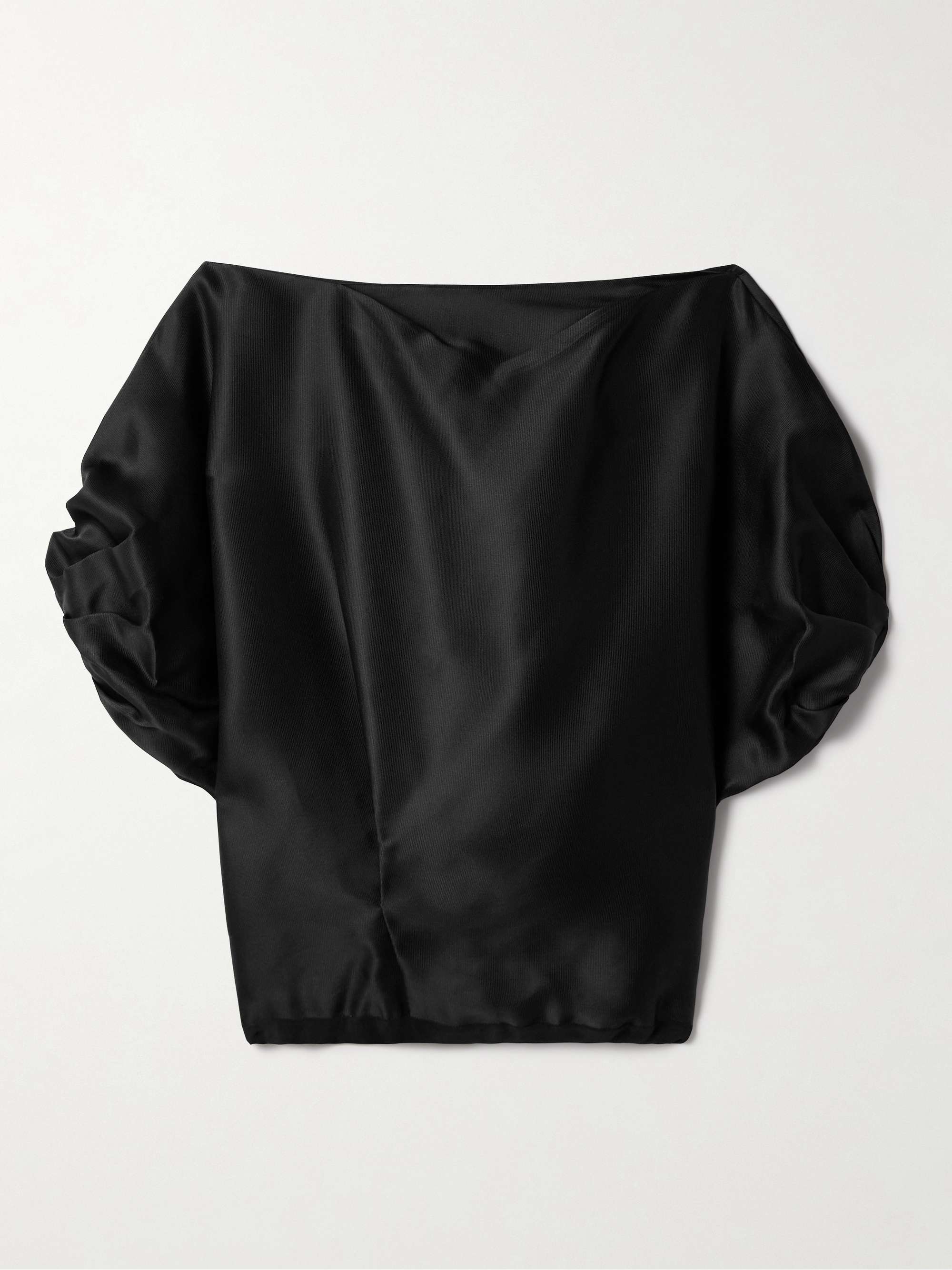 Niles cropped silk-faille top view