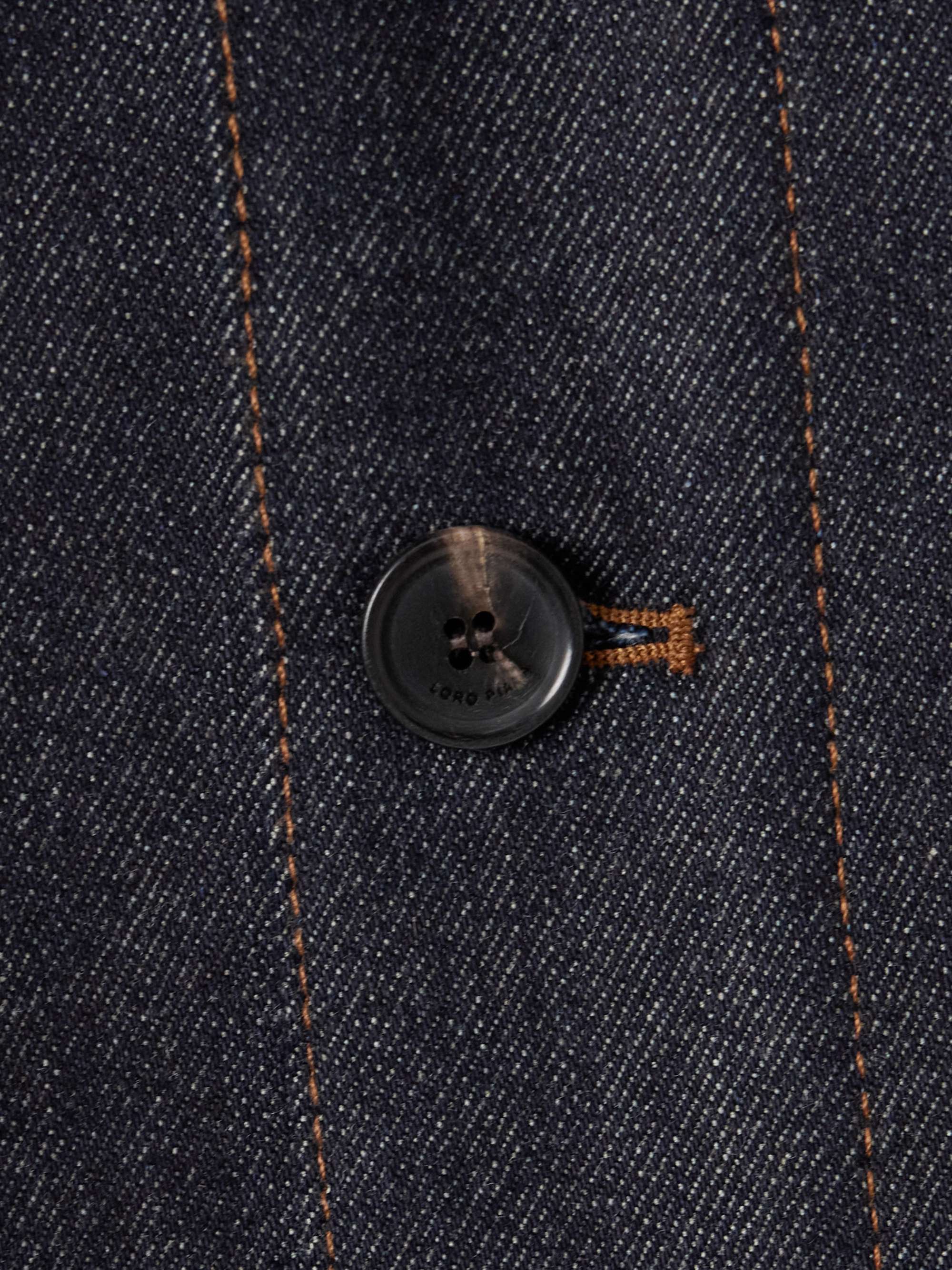 Kea shearling-trimmed cotton and cashmere-blend denim jacket view