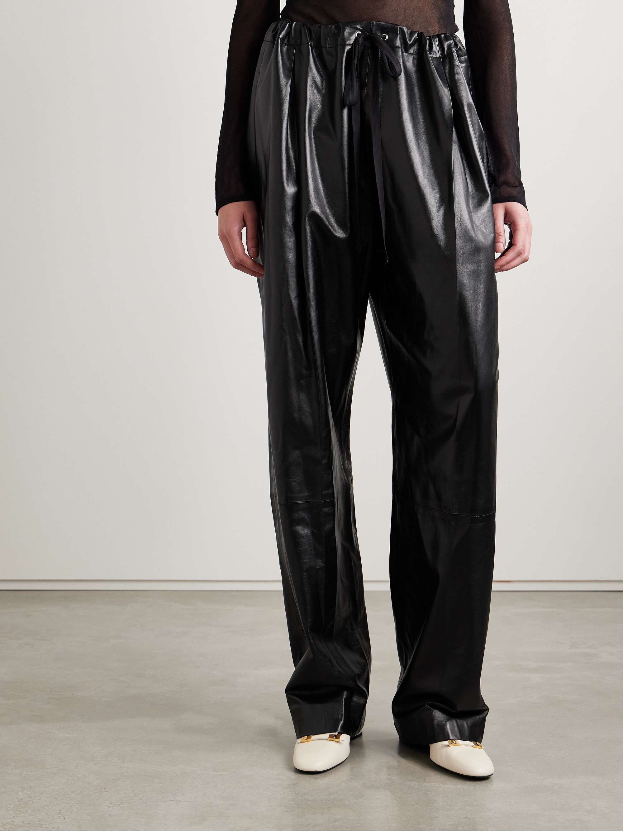 Trenton pleated leather pants view