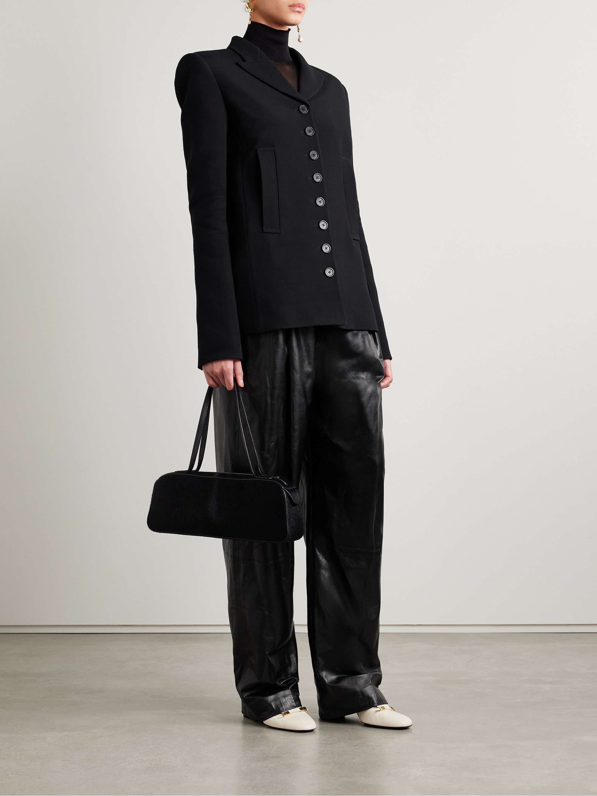 Trenton pleated leather pants view