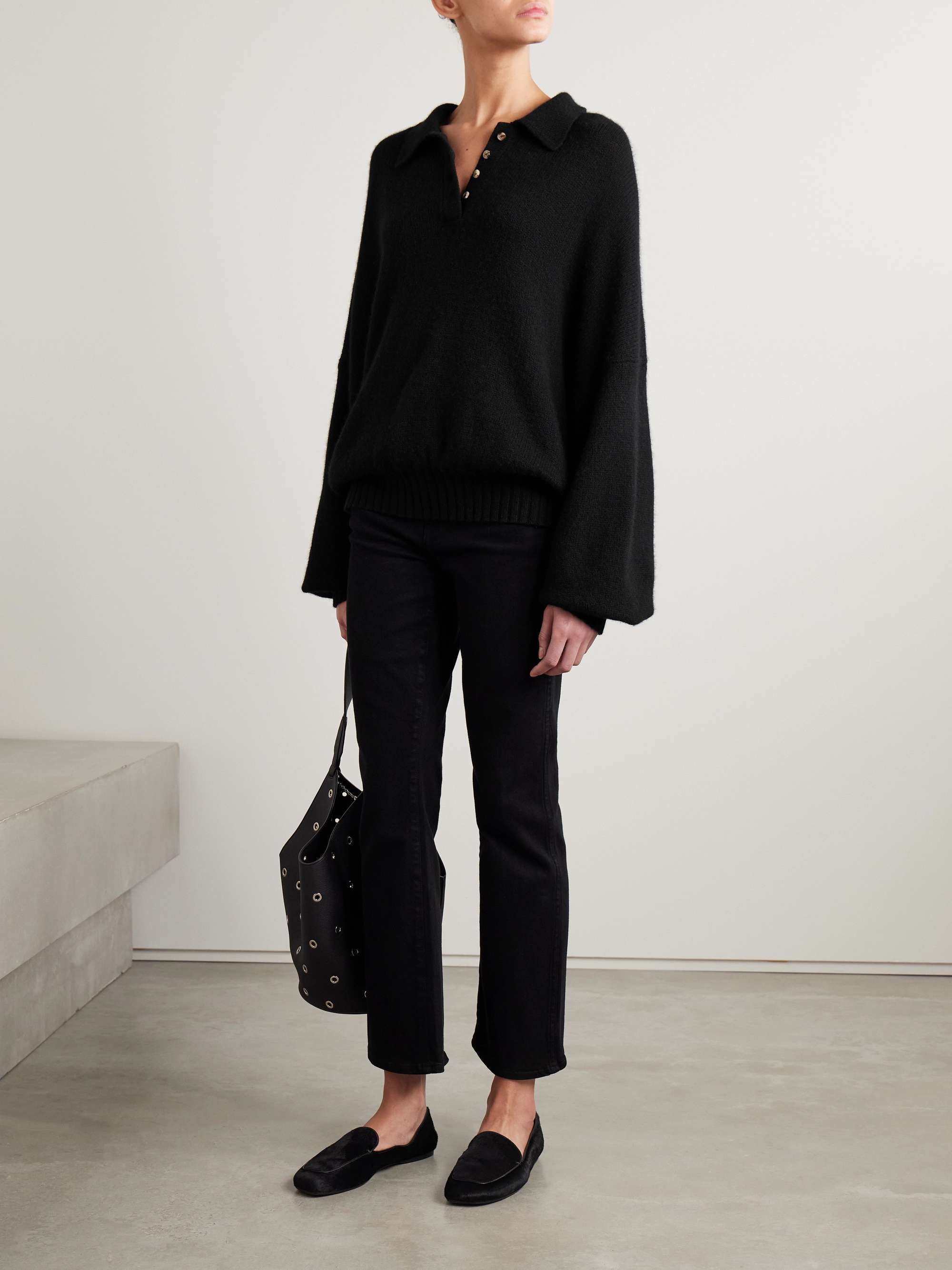 Rene oversized cashmere polo sweater view