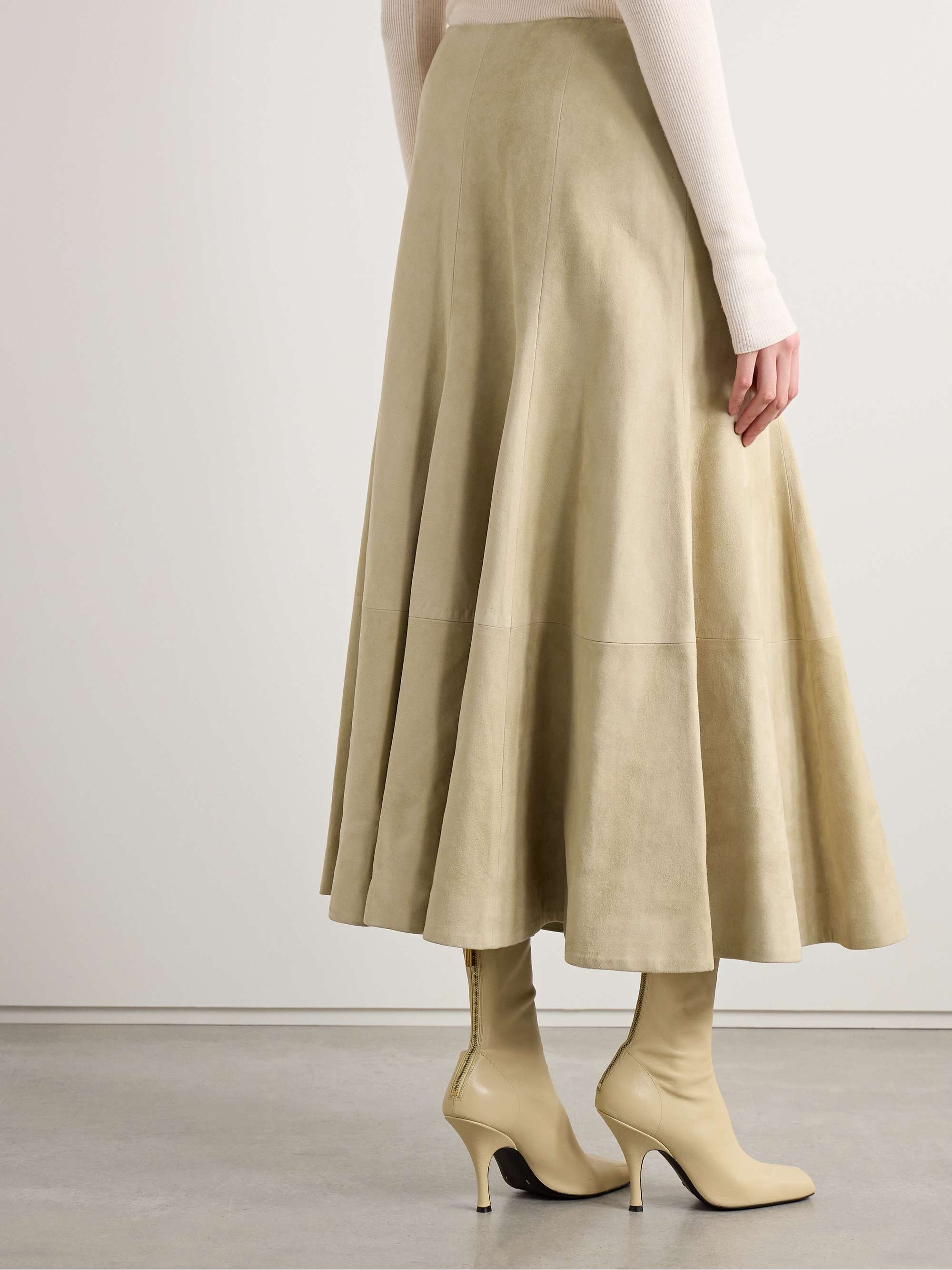 Lenno suede midi skirt view
