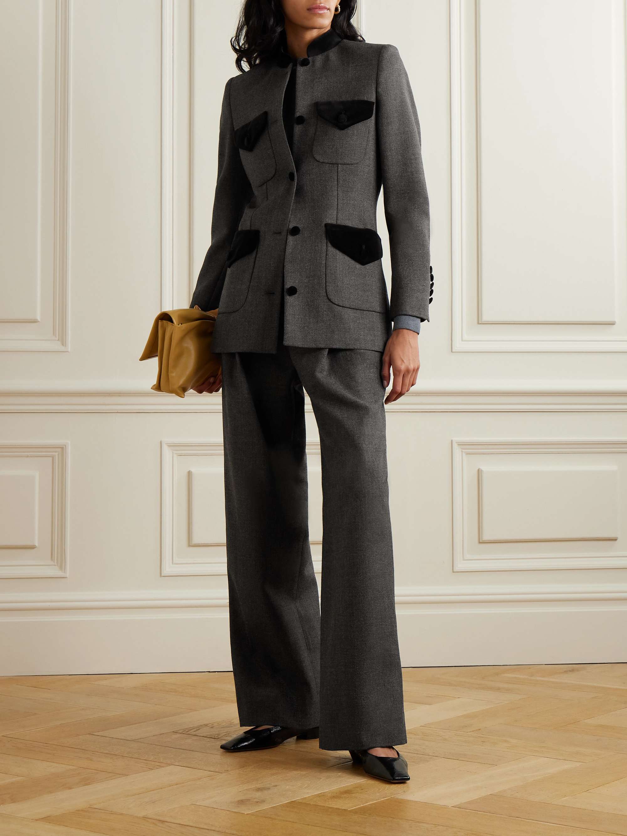 + The Vanguard Annie pleated wool wide-leg pants view