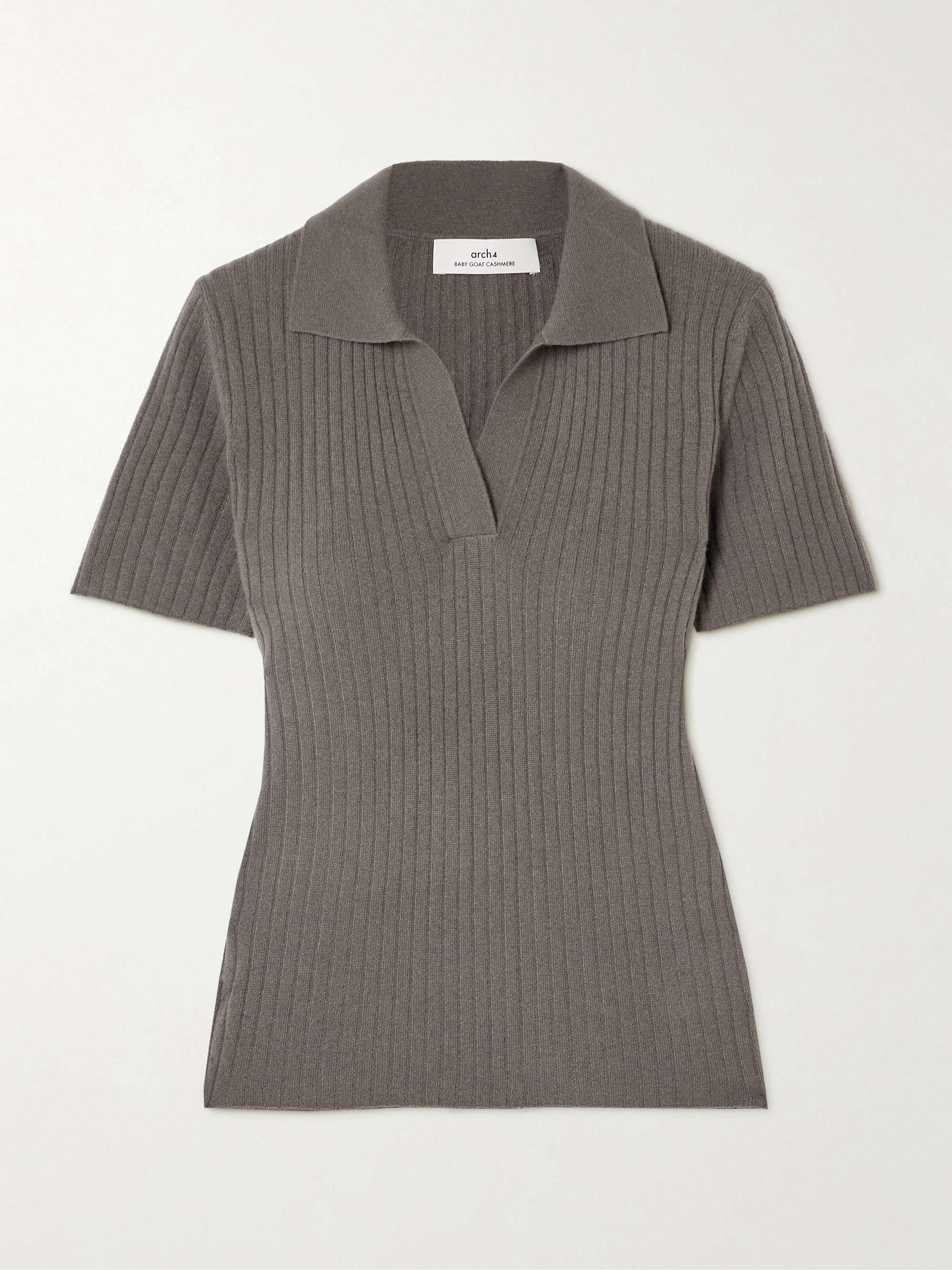 Jennifer ribbed cashmere polo shirt view