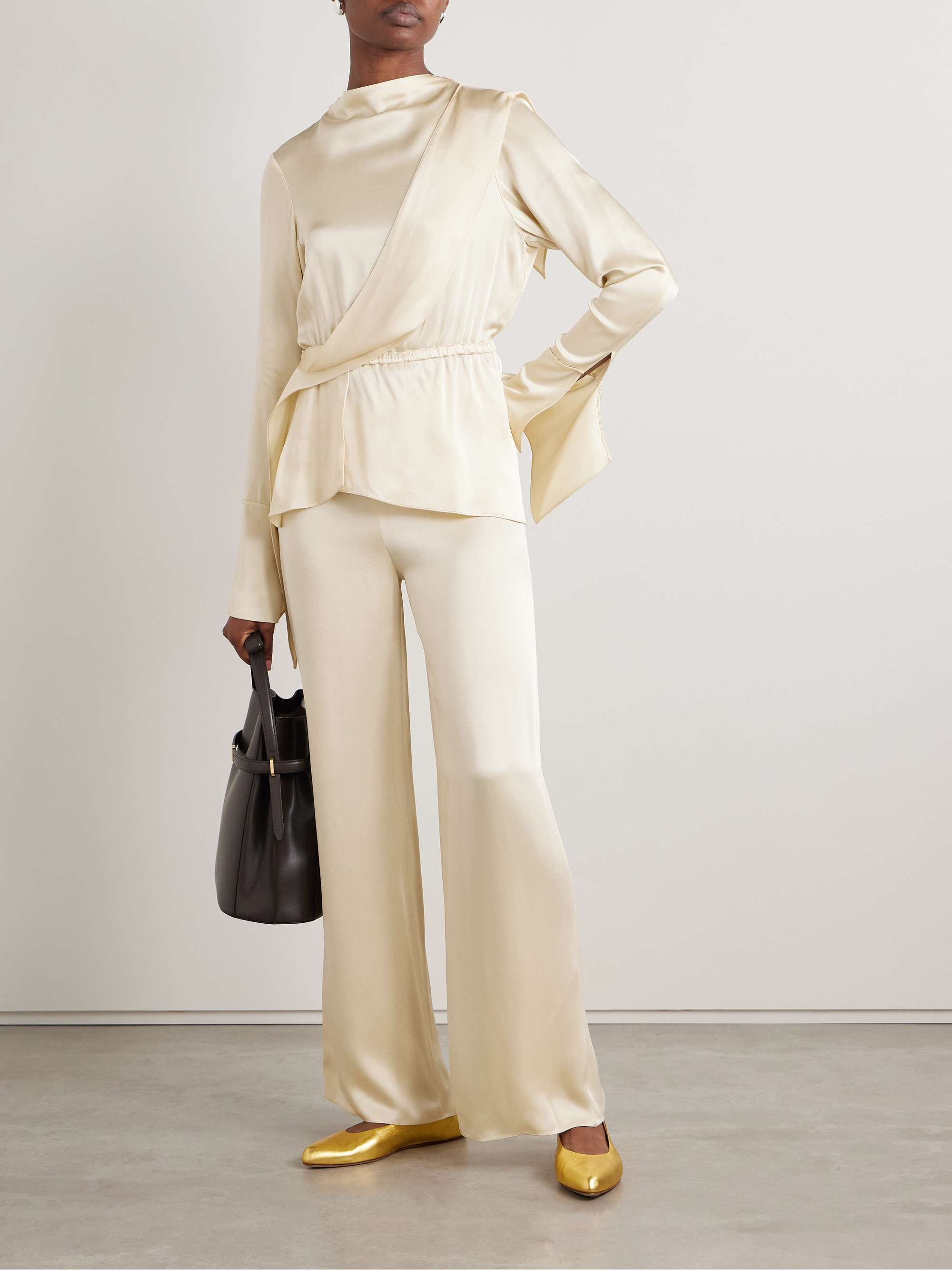 + Vanguard Terry draped satin blouse view