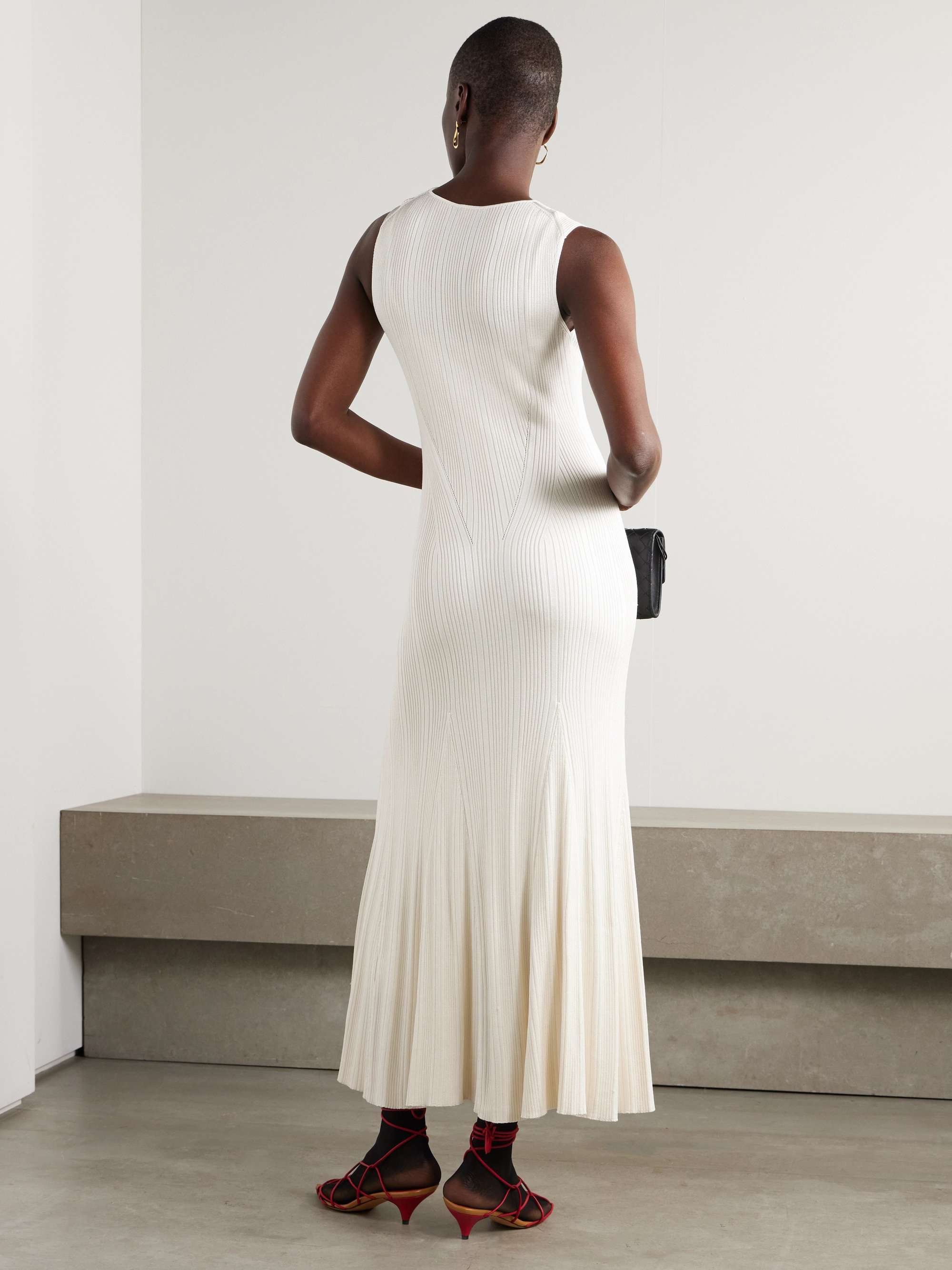 Vivian ribbed silk maxi dress view
