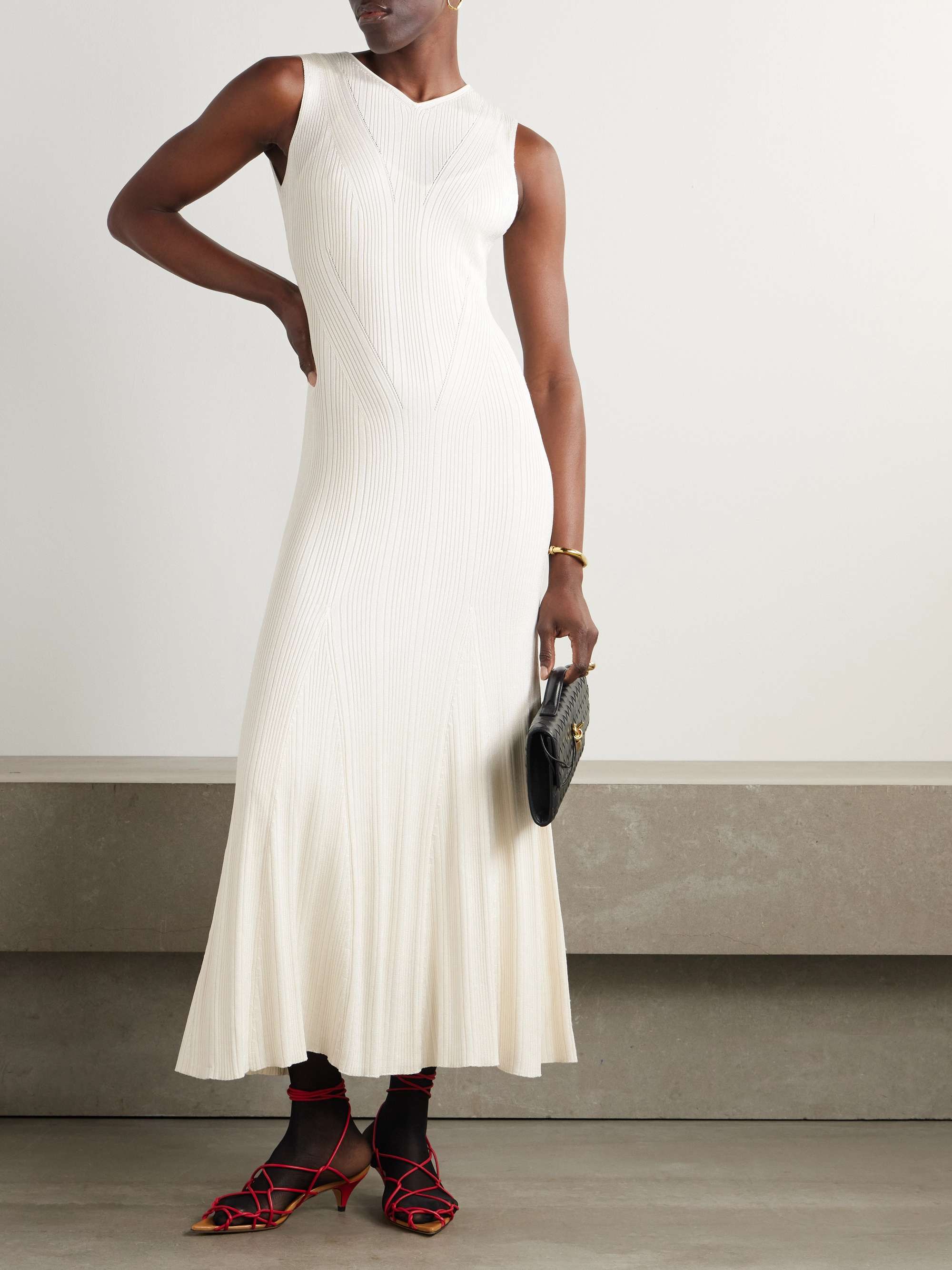 Vivian ribbed silk maxi dress view