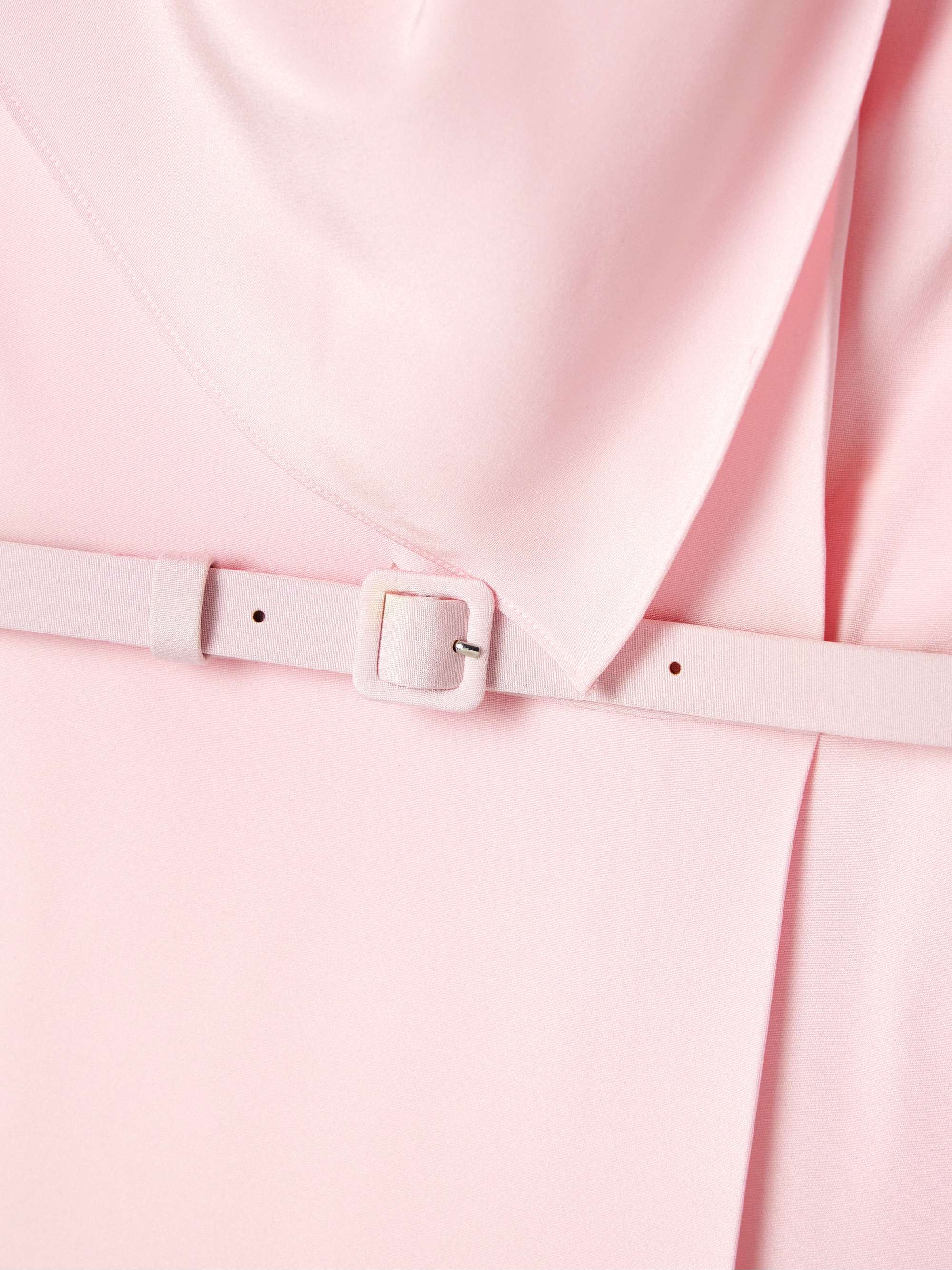 Belted draped silk-crepe midi dress view
