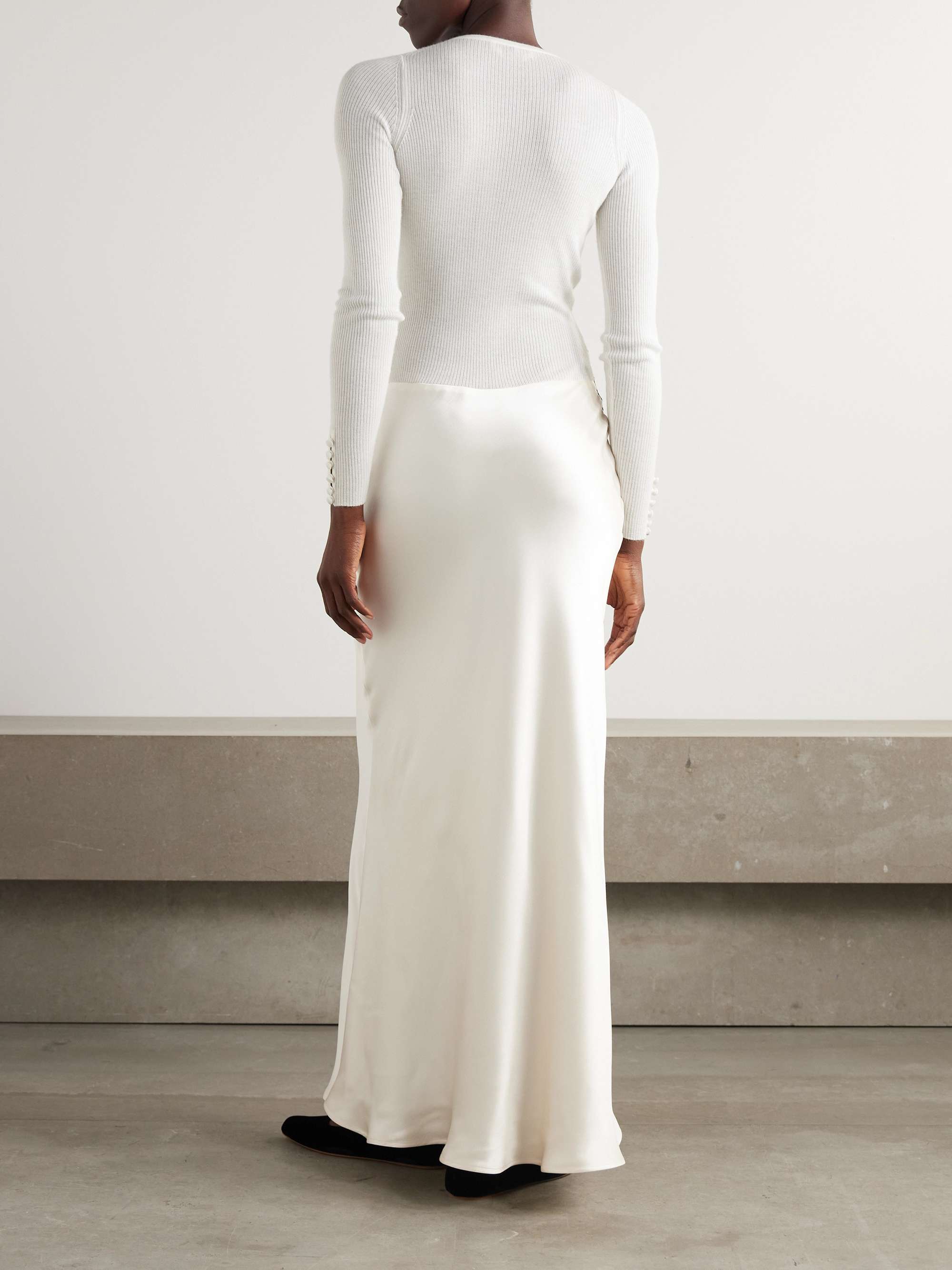 Kerry lace-trimmed ribbed cashmere-blend and silk maxi dress view