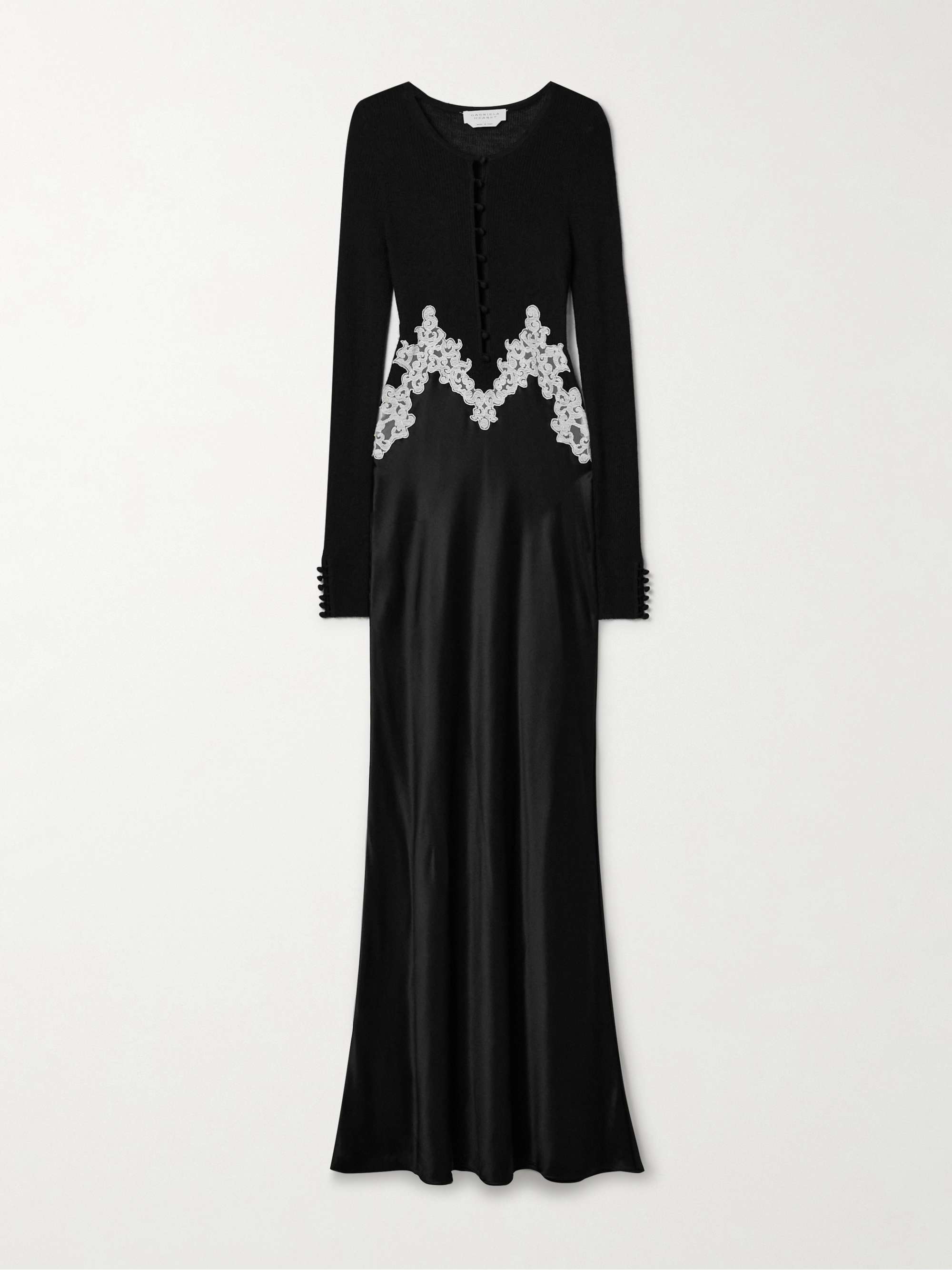 Kerry lace-trimmed ribbed silk-chiffon and satin maxi dress view
