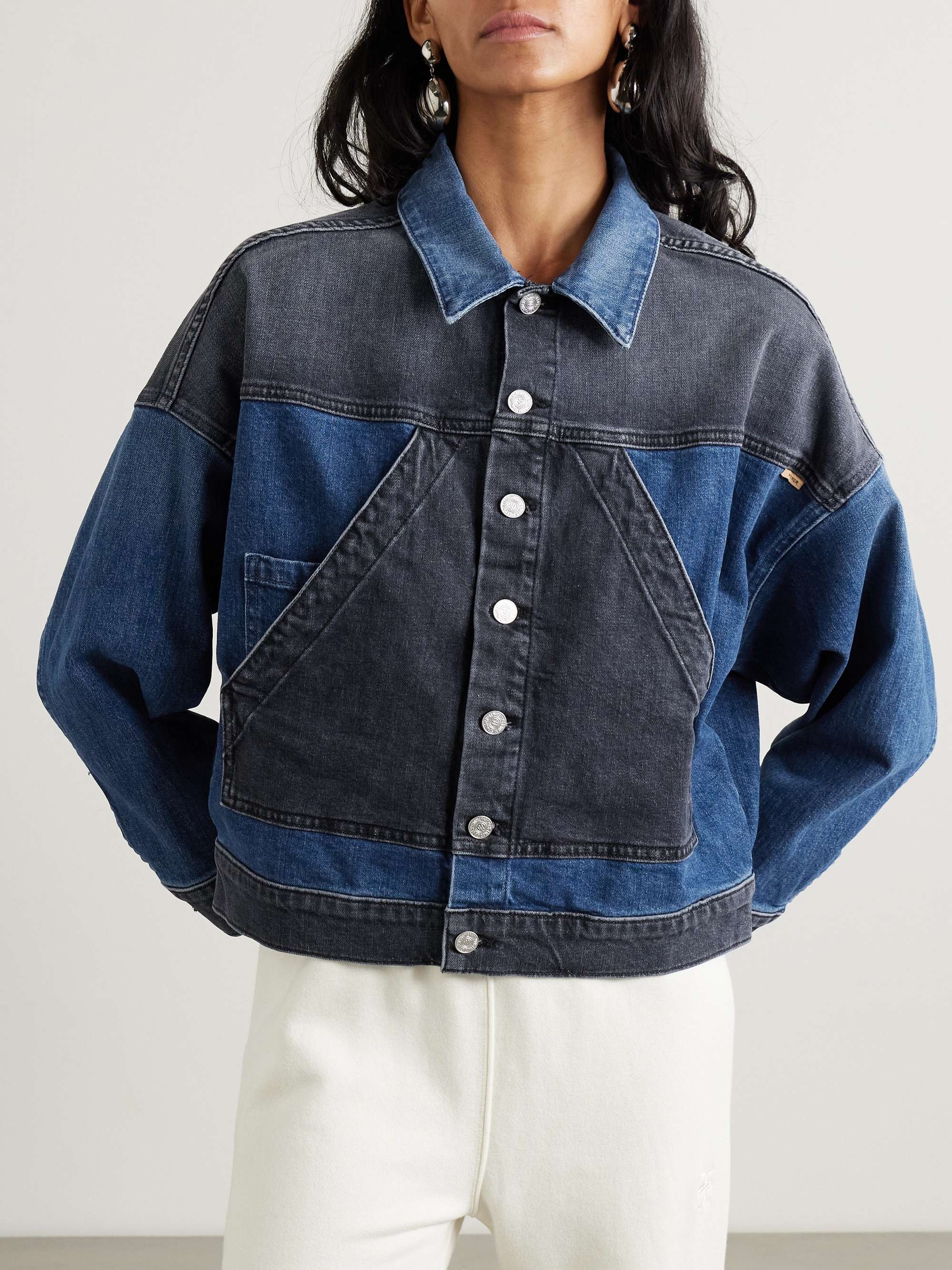 The Triangle Drifter patchwork denim jacket view