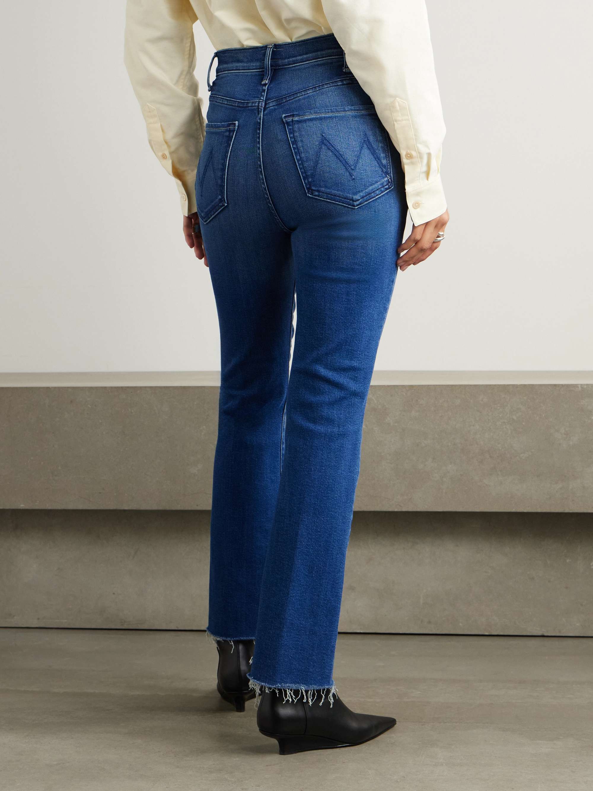 The Hustler Flood Fray high-rise bootcut jeans view