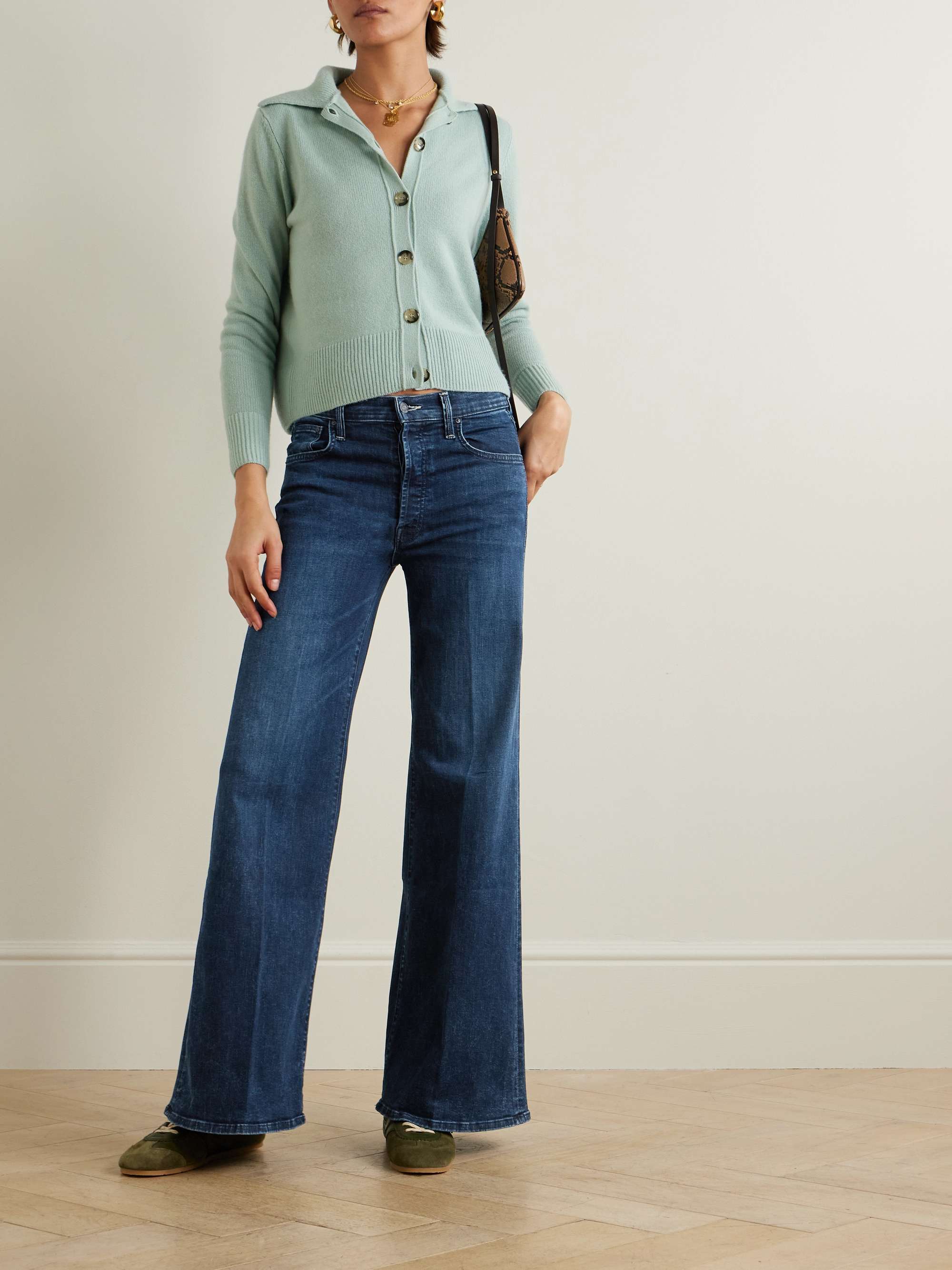The Tomcat Roller Sneak high-rise wide-leg jeans view