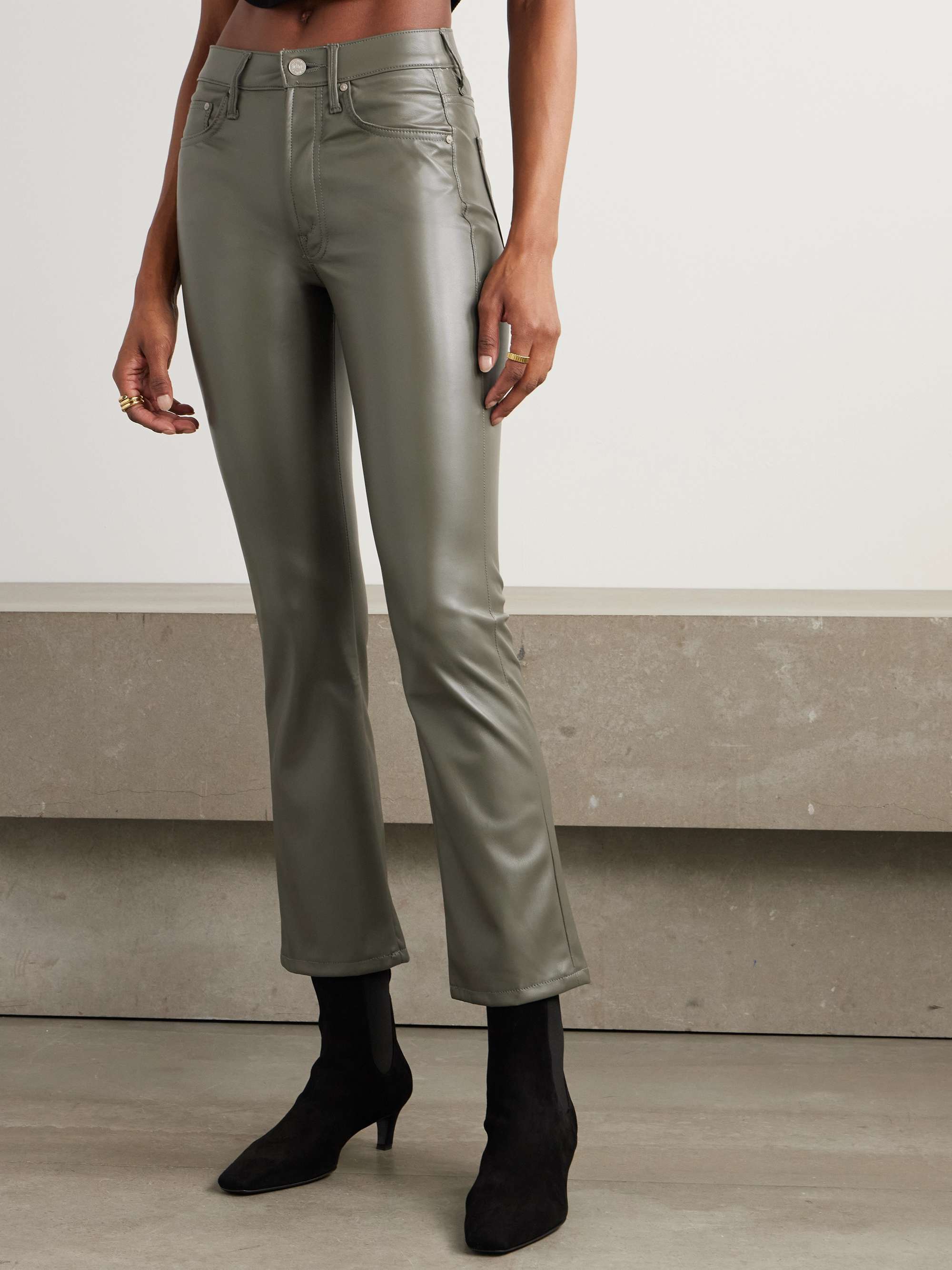 The Insider Flood cropped faux leather bootcut pants view