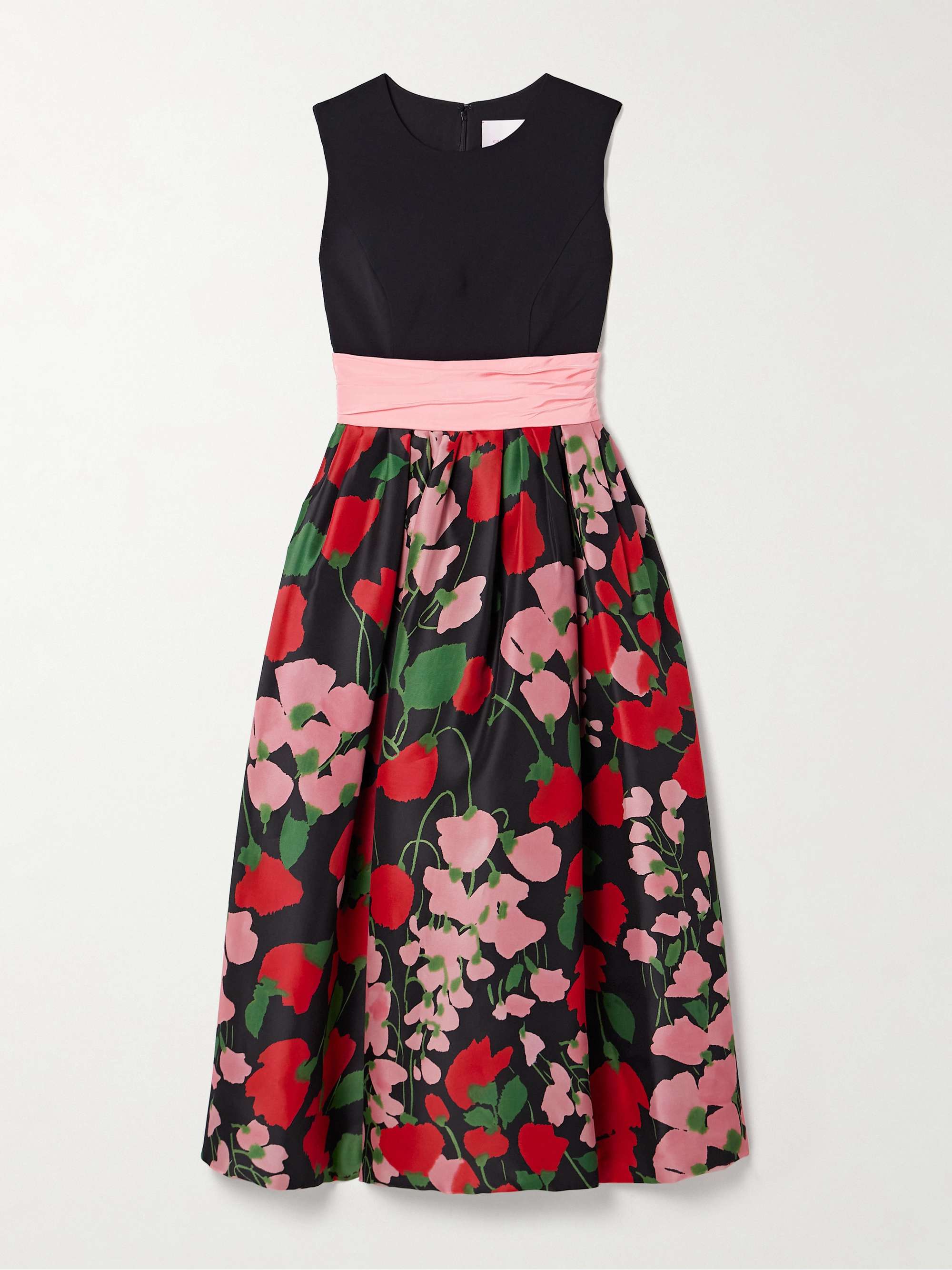 Floral-print silk midi dress view