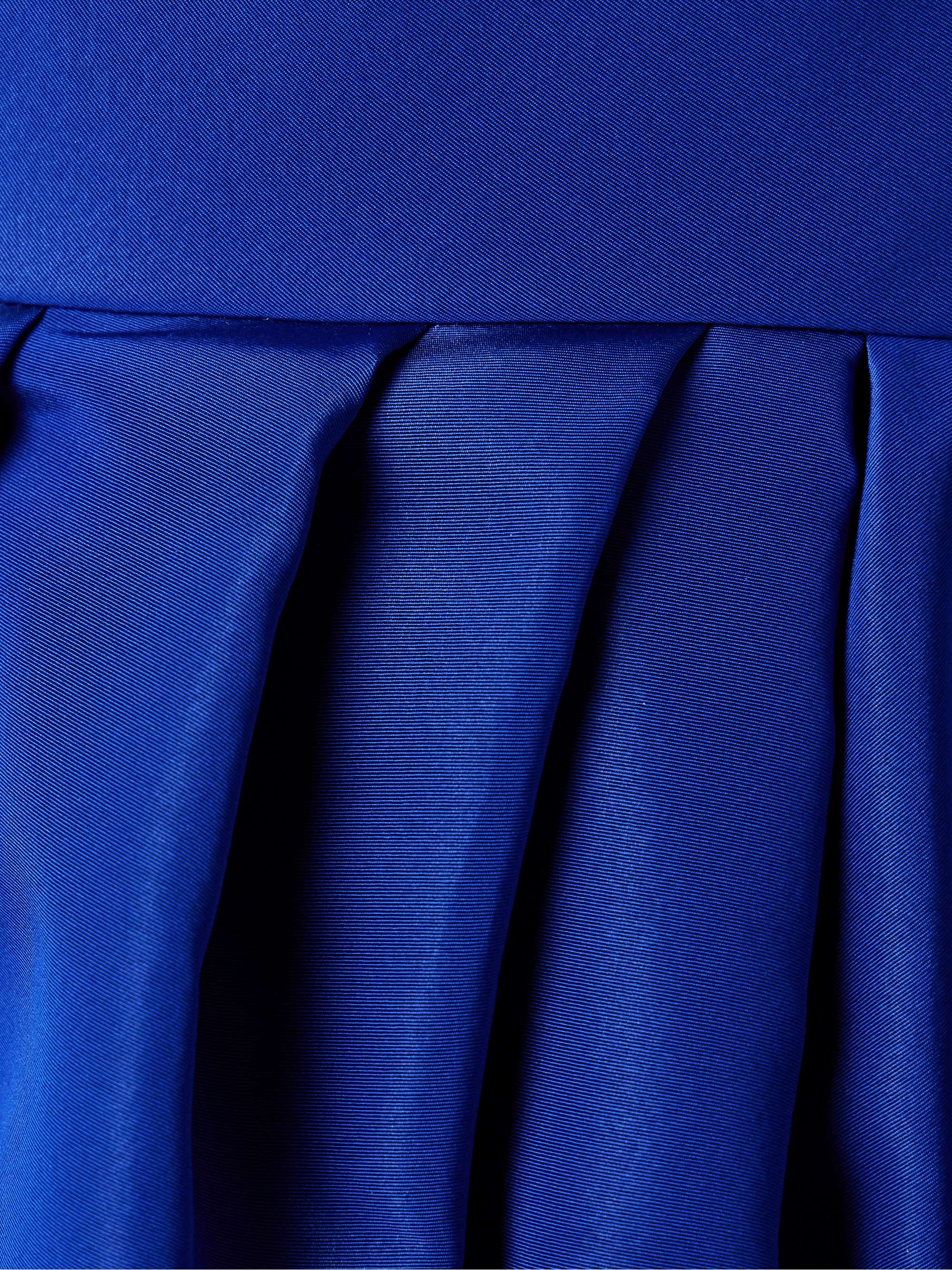 Strapless pleated silk-faille gown view