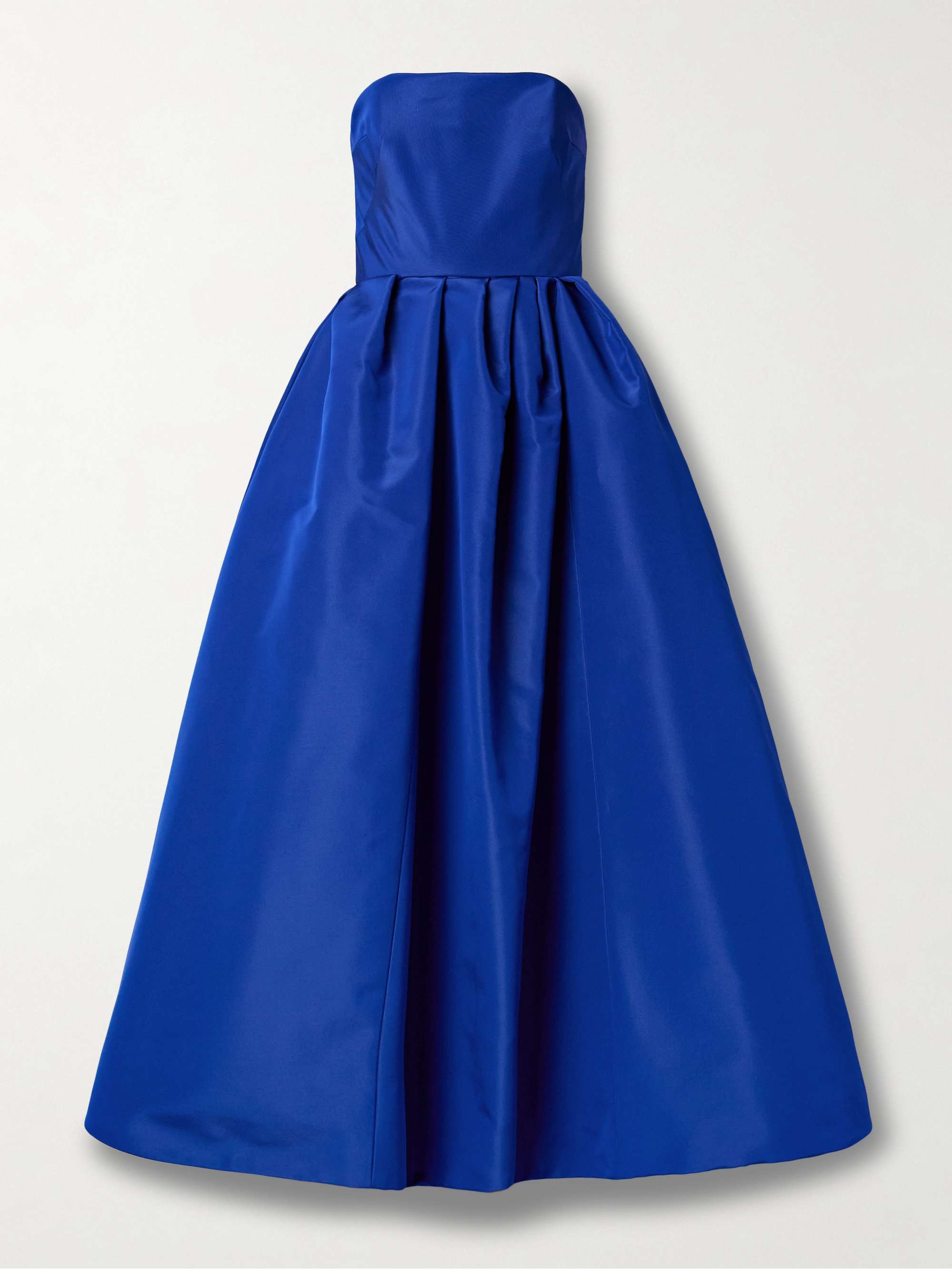 Strapless pleated silk-faille gown view