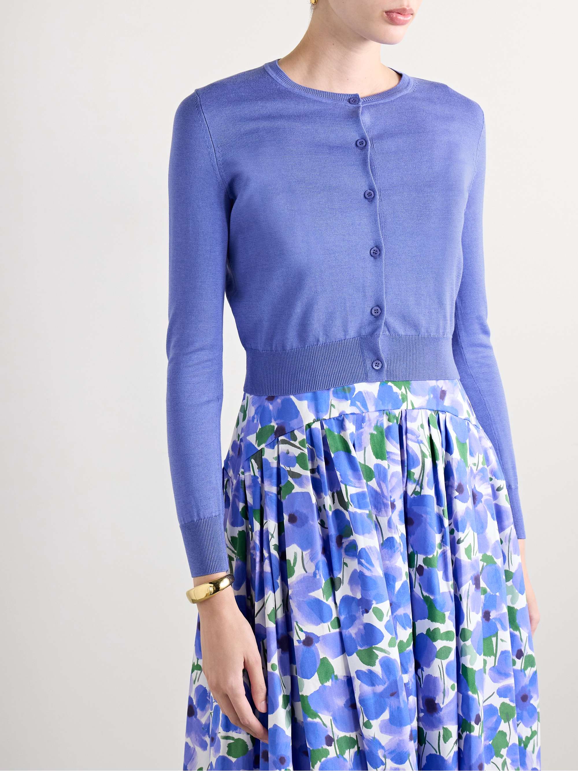 Silk and cotton-blend cardigan view