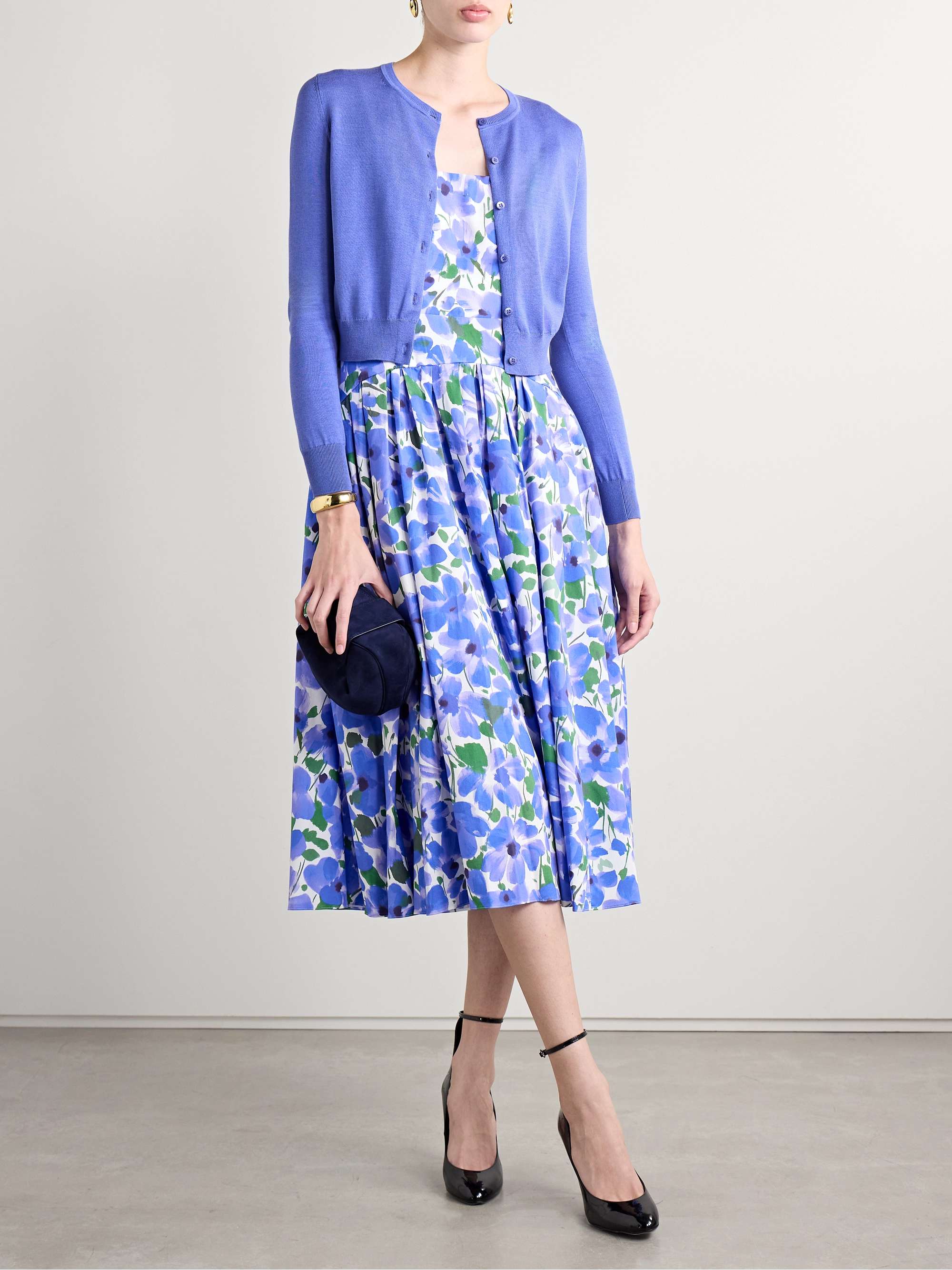 Silk and cotton-blend cardigan view
