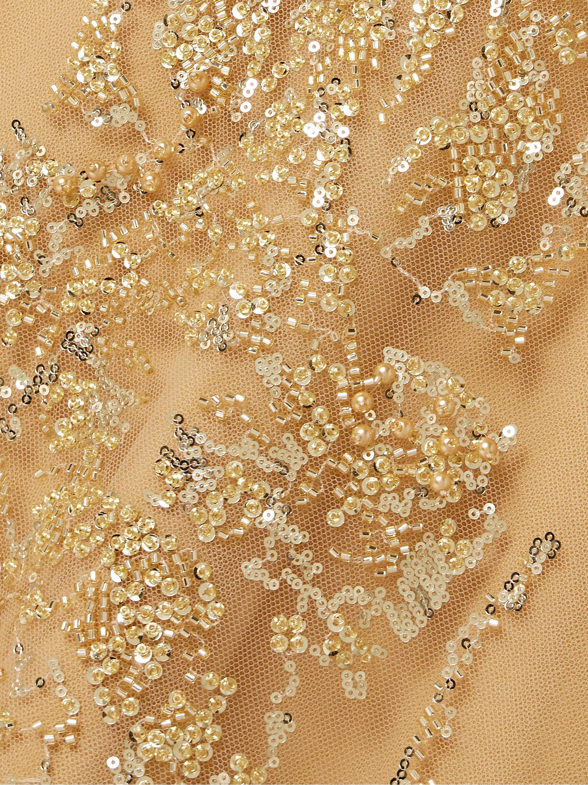 Wrap-effect embellished tulle gown view
