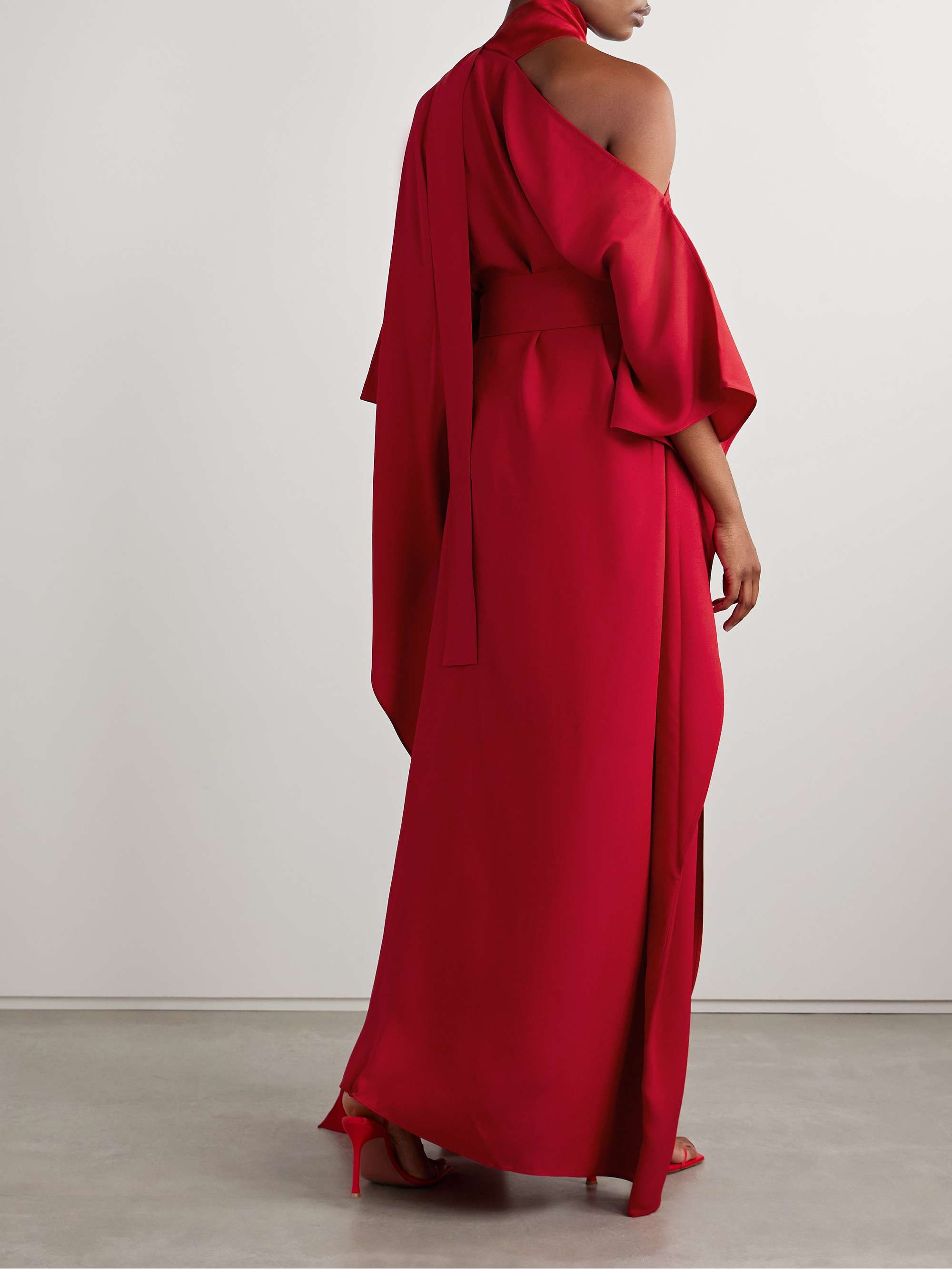 Taylor belted one-shoulder cady kaftan view