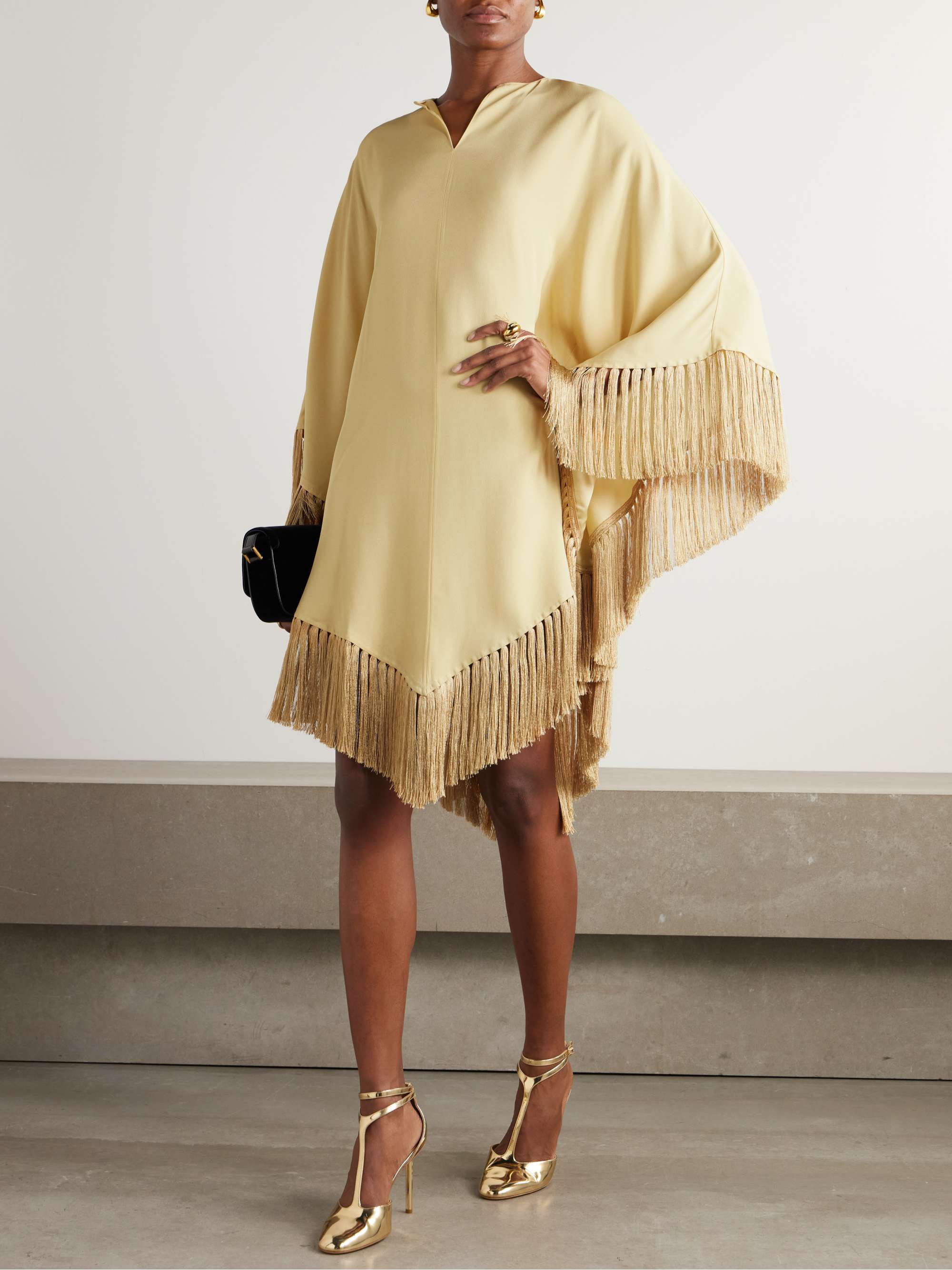 Gloria fringed crepe blouse view