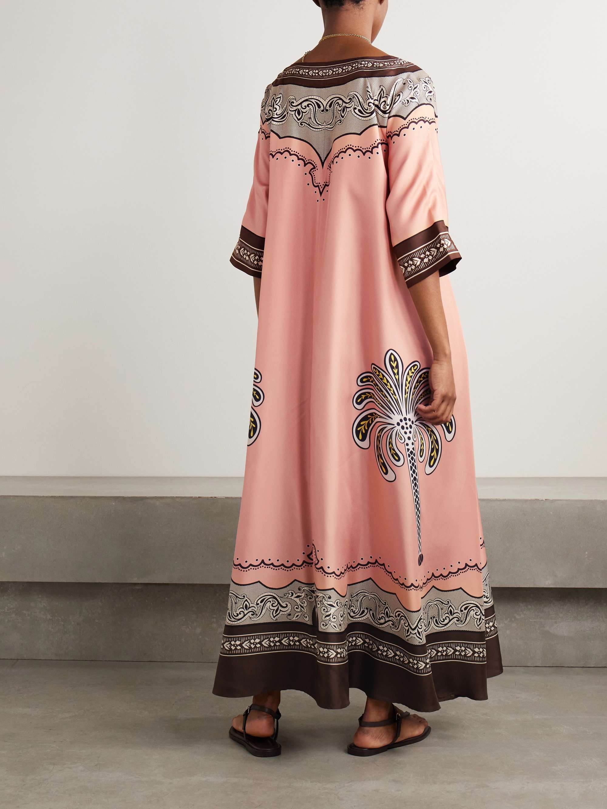 Muumuu oversized printed silk-twill maxi dress view