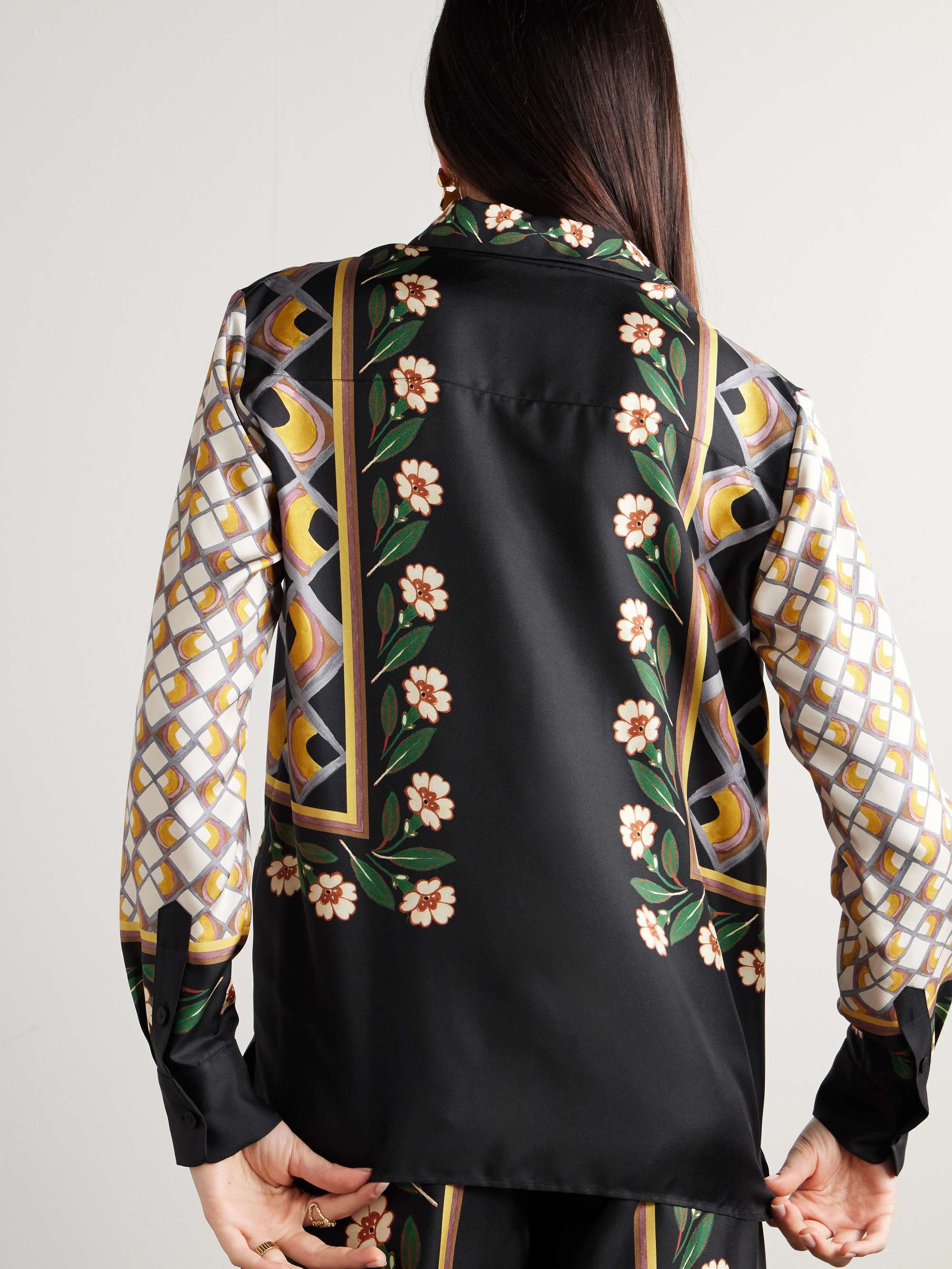 Boy printed silk-twill shirt view