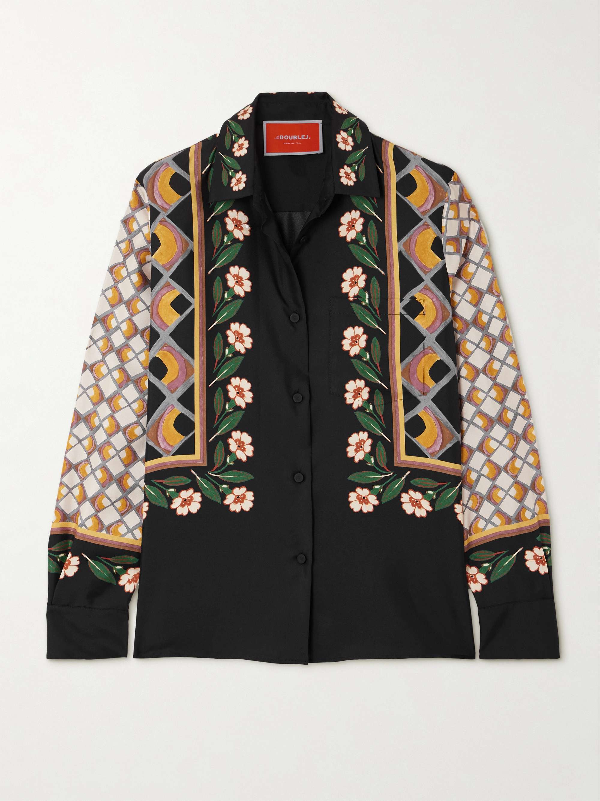 Boy printed silk-twill shirt view