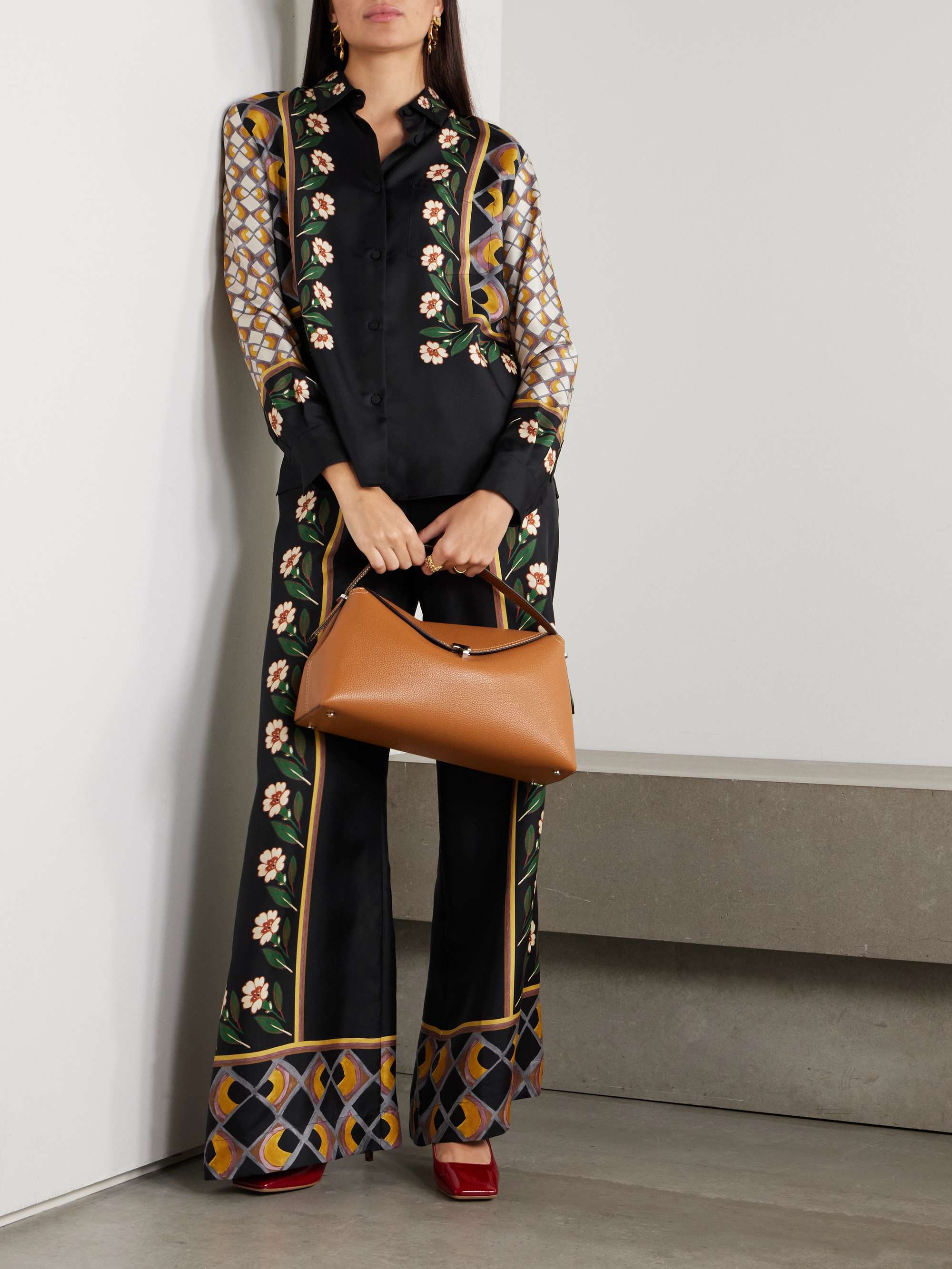 Boy printed silk-twill shirt view