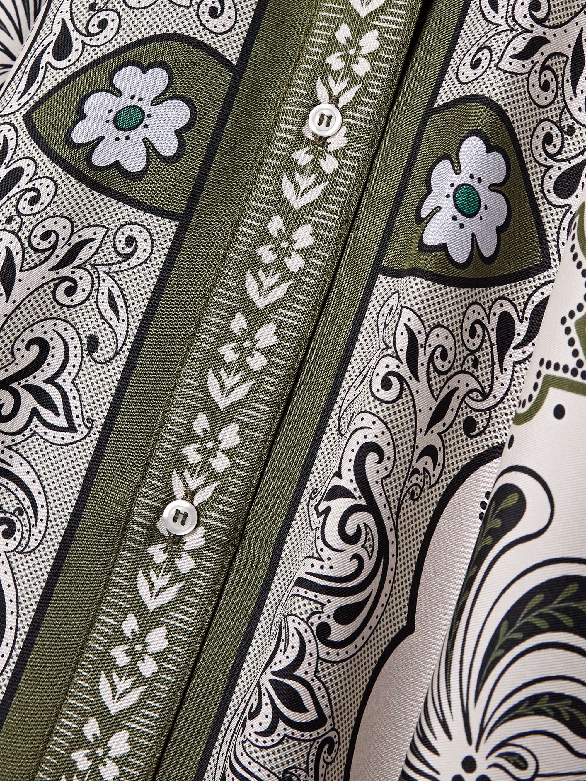 Foulard printed silk-twill shirt view