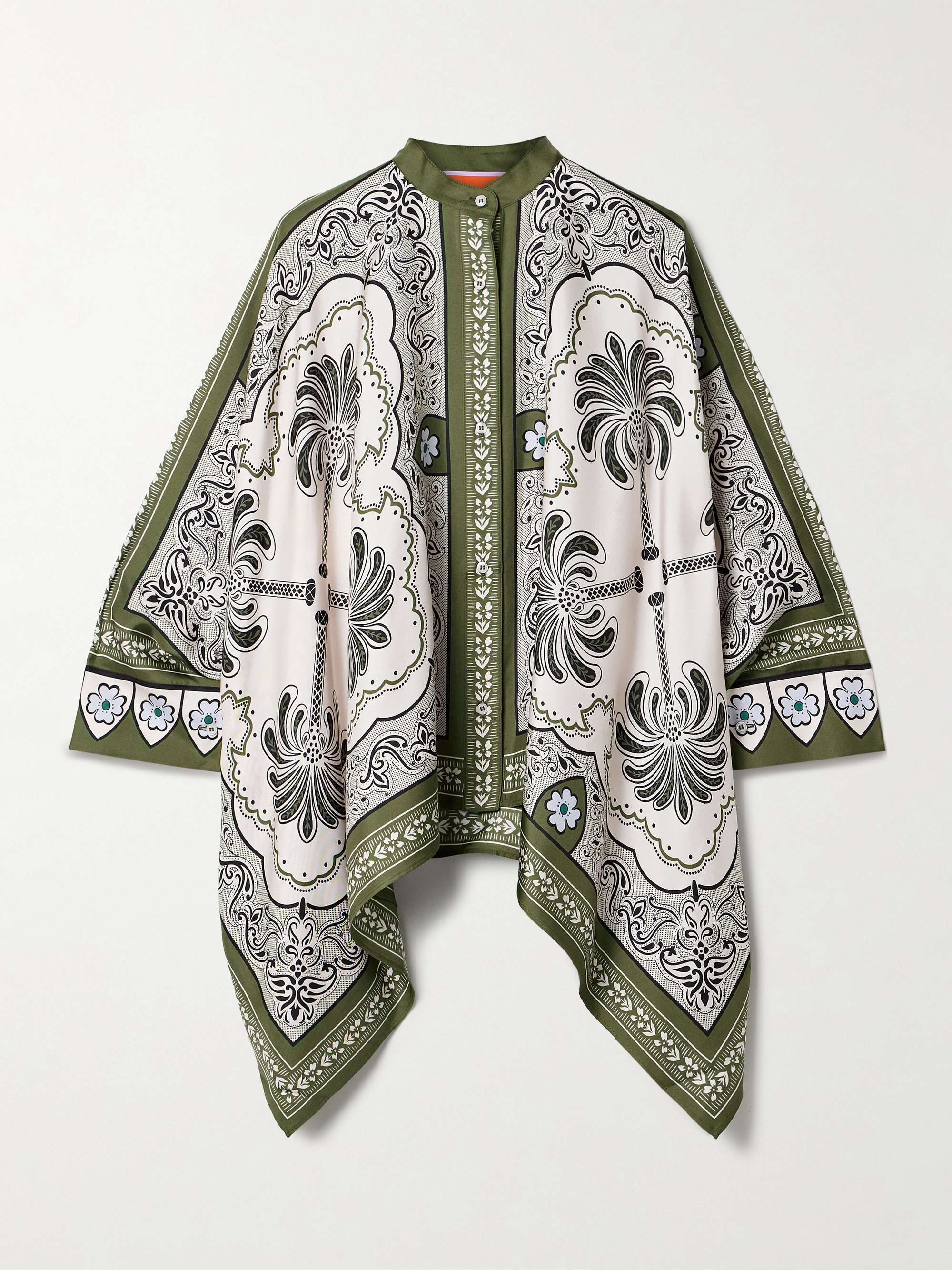 Foulard printed silk-twill shirt view