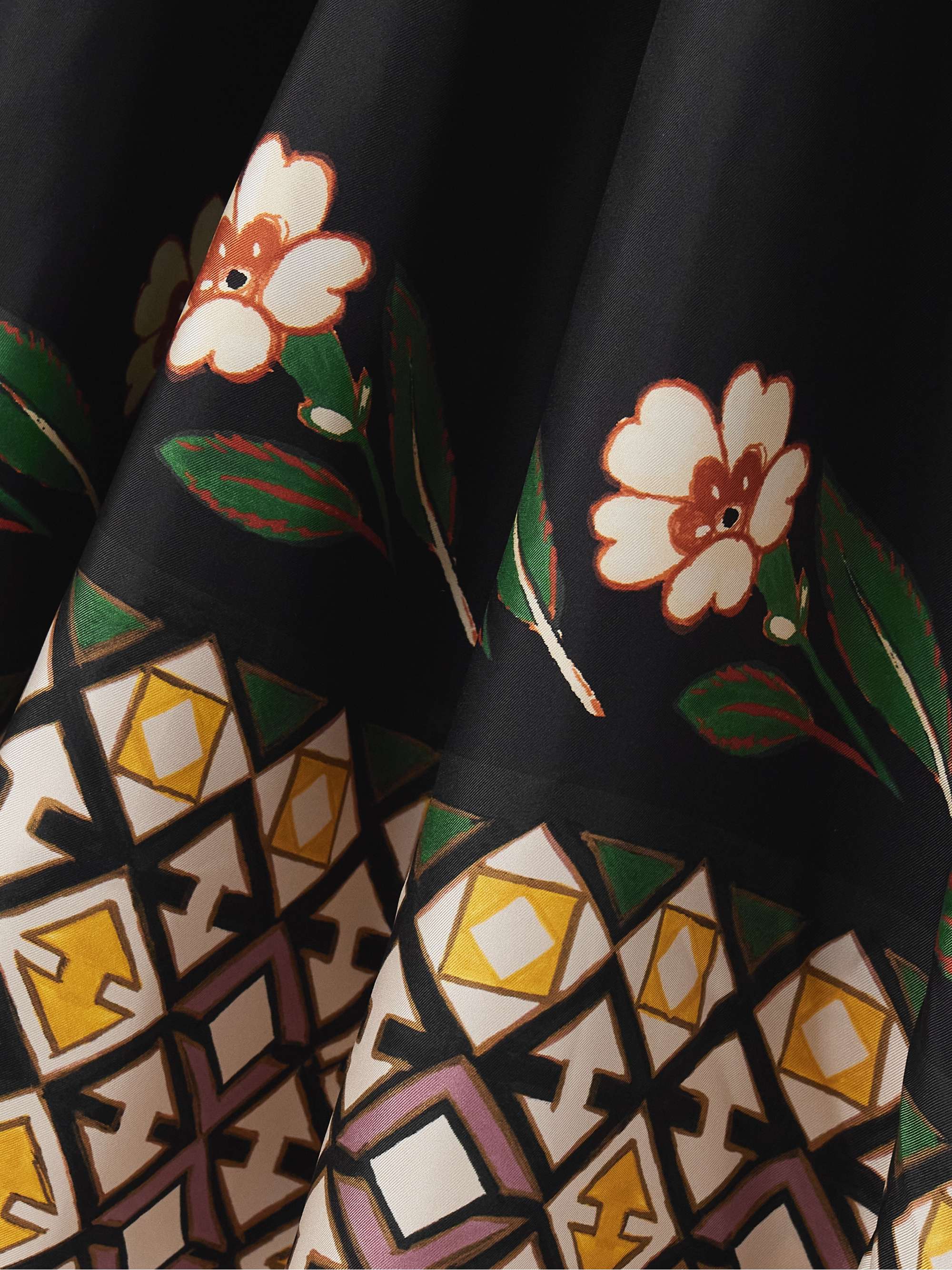 Magnifico tie-neck printed silk-twill maxi dress view