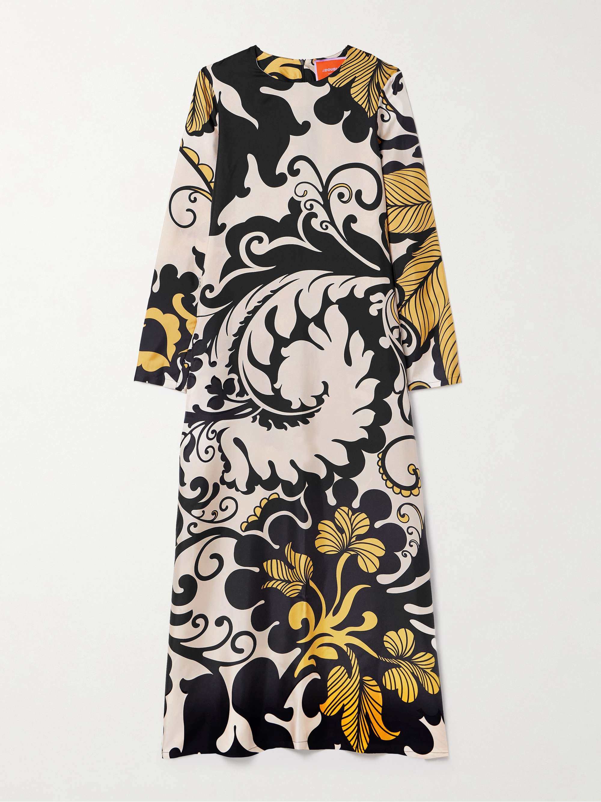 Swing printed silk-twill midi dress view