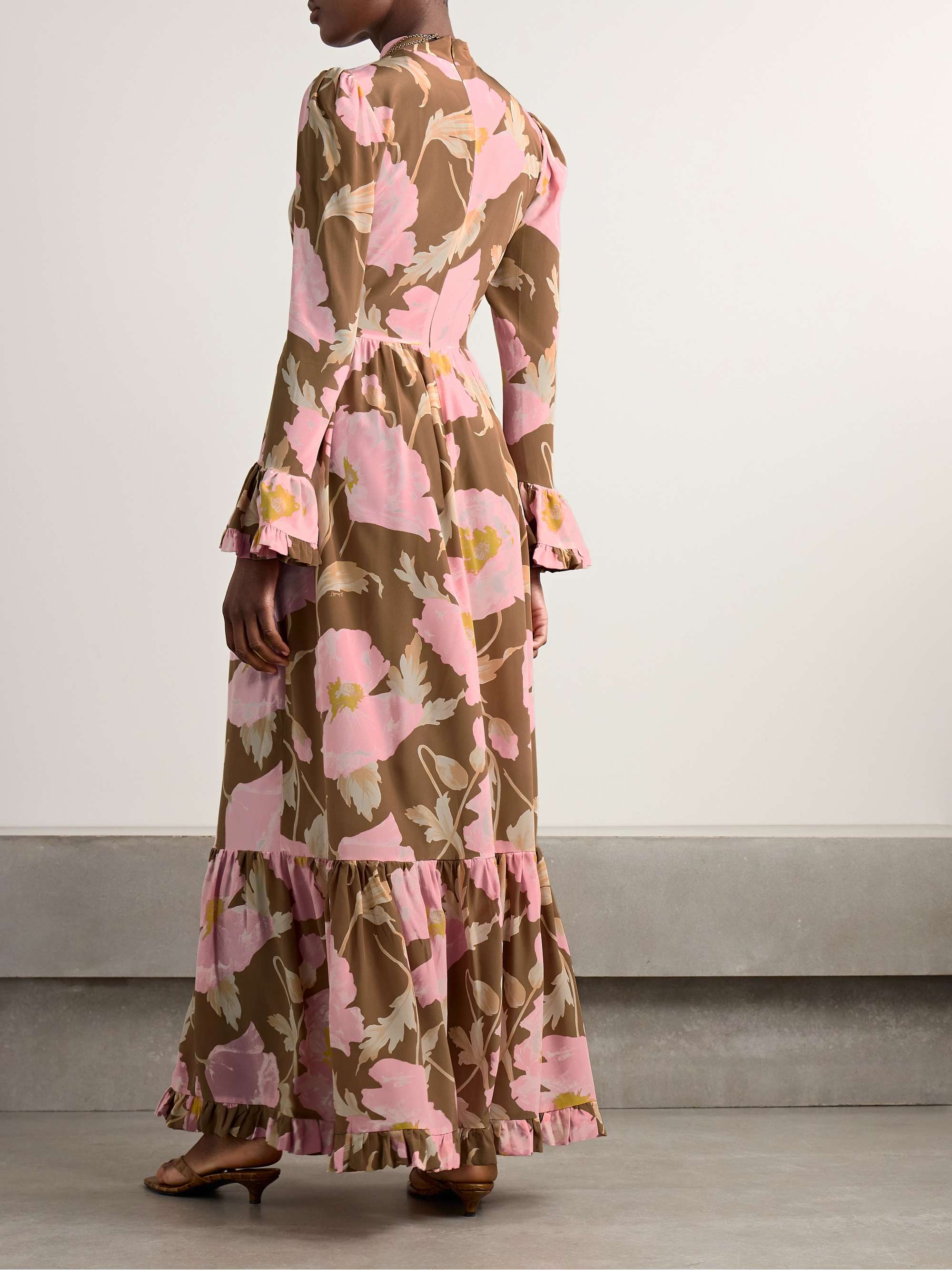 Visconti tiered ruffled floral-print silk crepe de chine maxi dress view