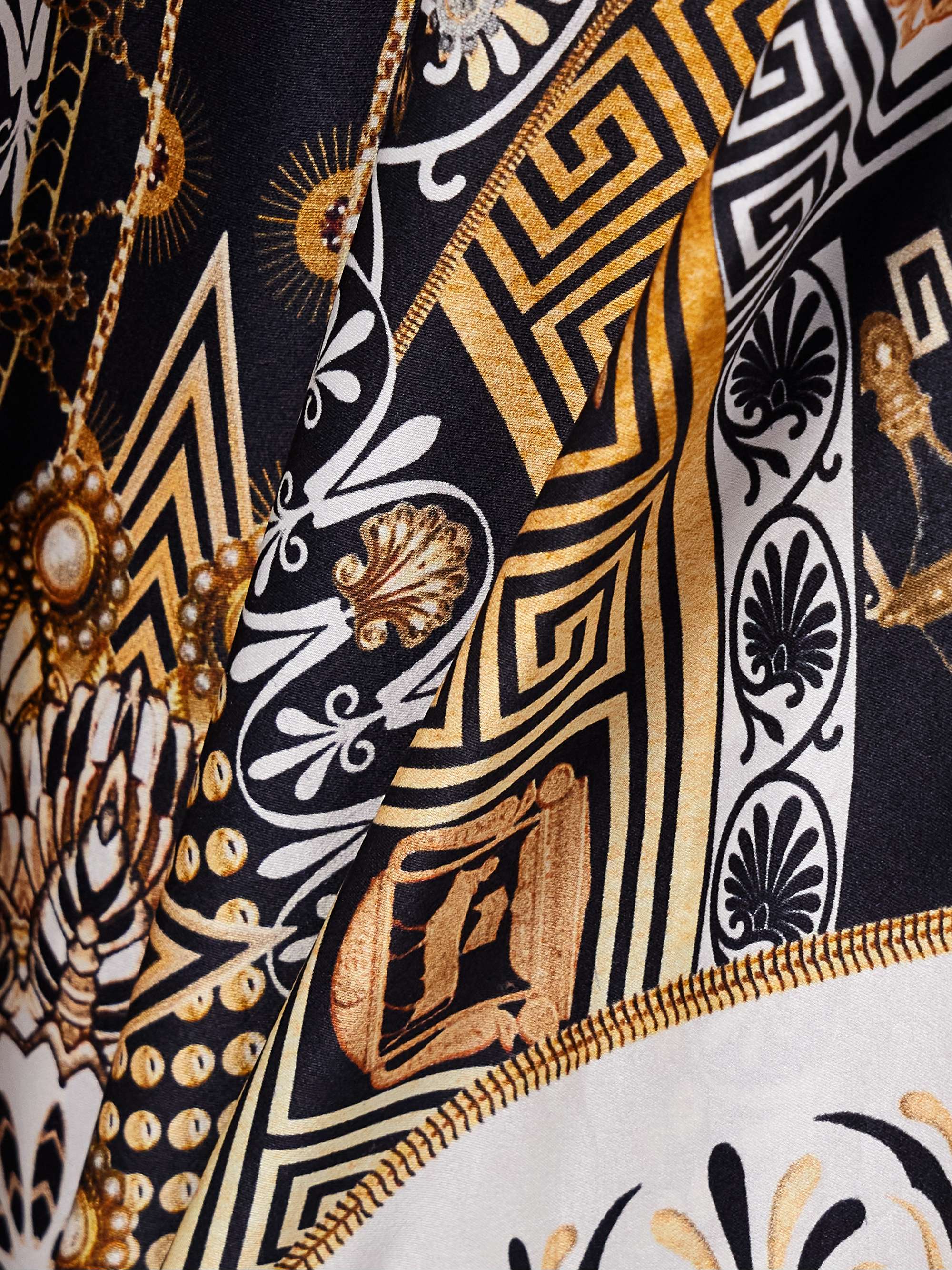 Crystal-embellished printed silk-satin maxi dress view