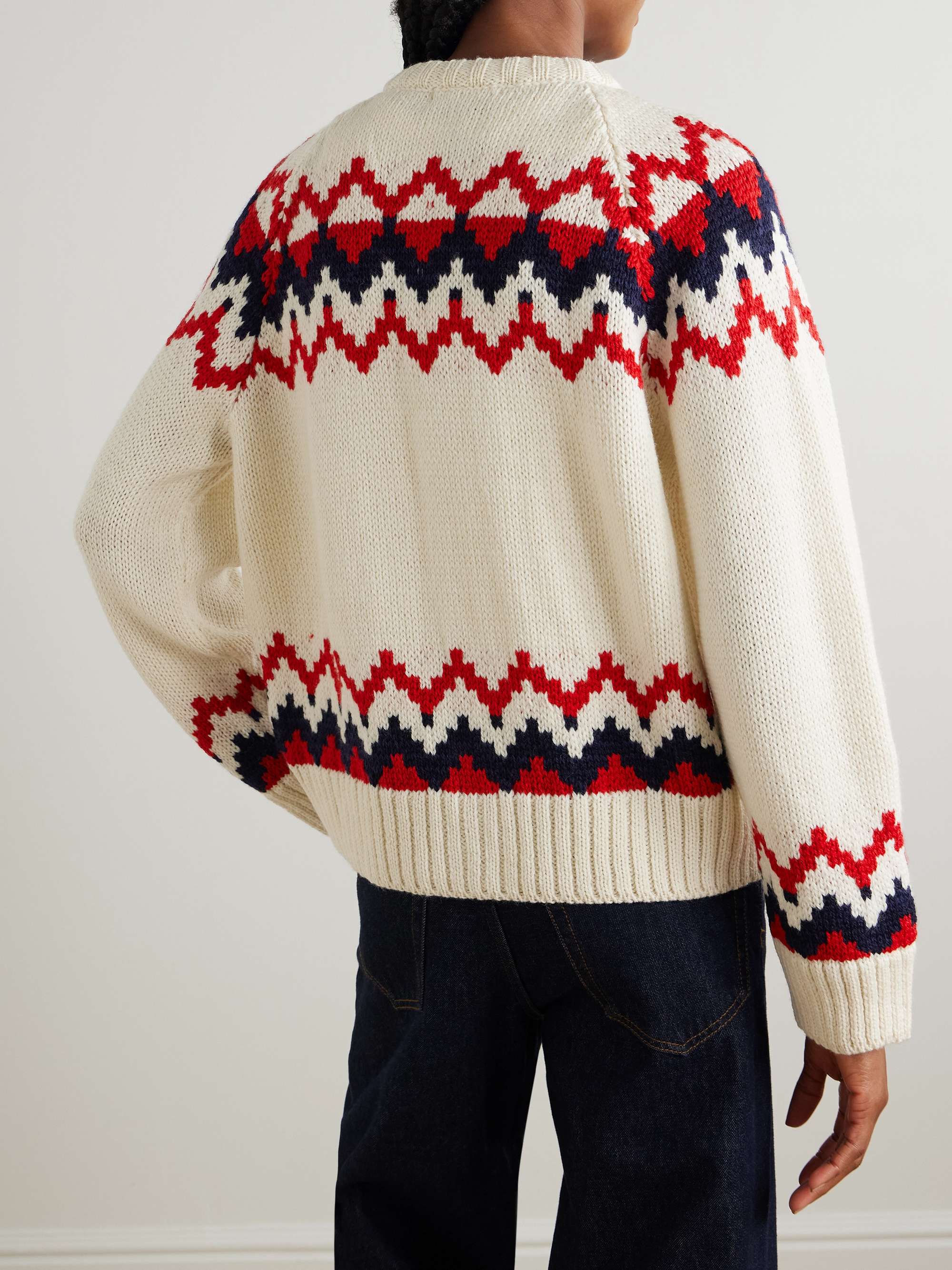 Jacquard-knit wool cardigan view