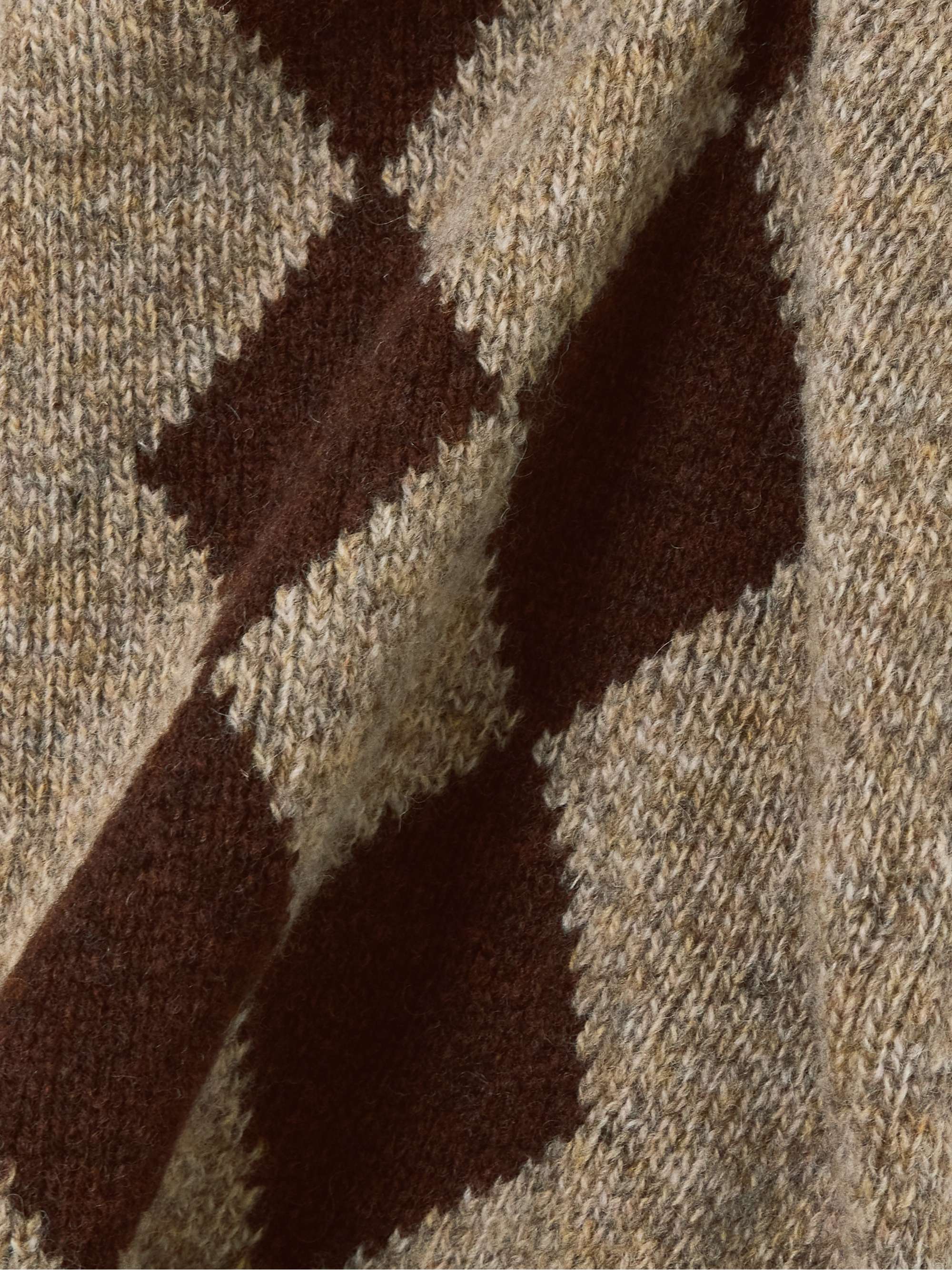 Argyle intarsia-knit wool cardigan view
