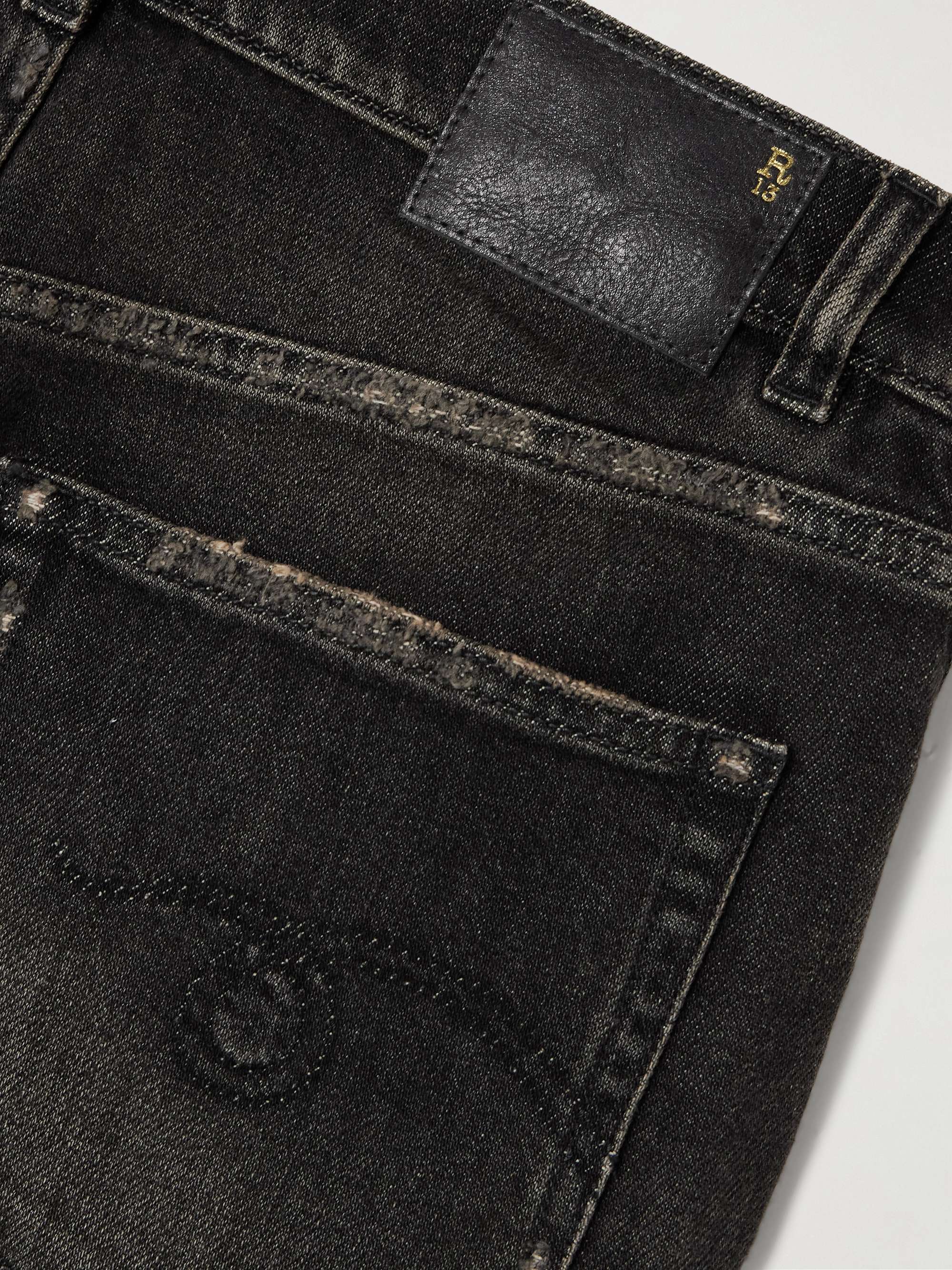 Boyfriend cropped distressed high-rise straight-leg jeans view