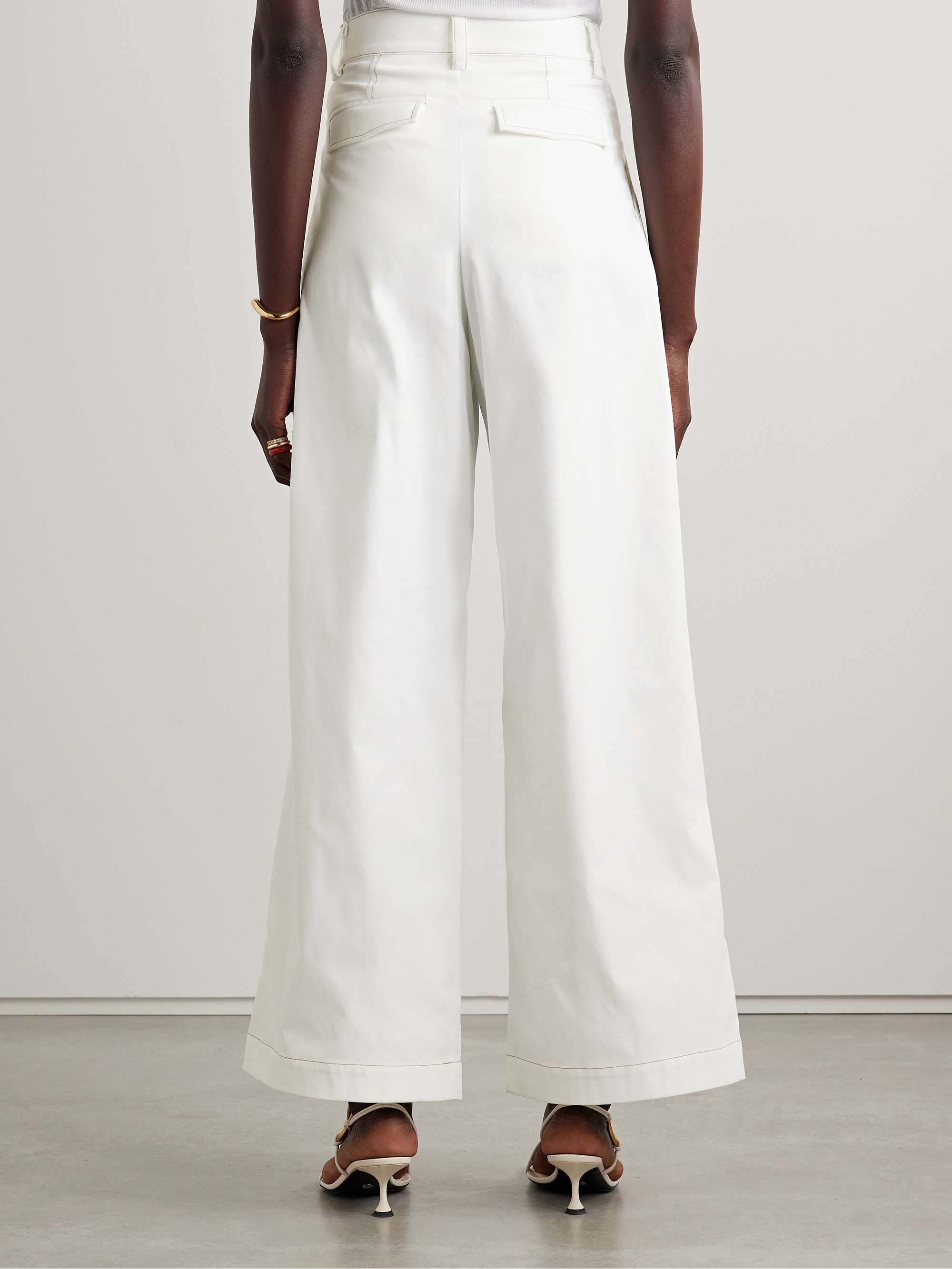 Olympe pleated woven wide-leg pants view