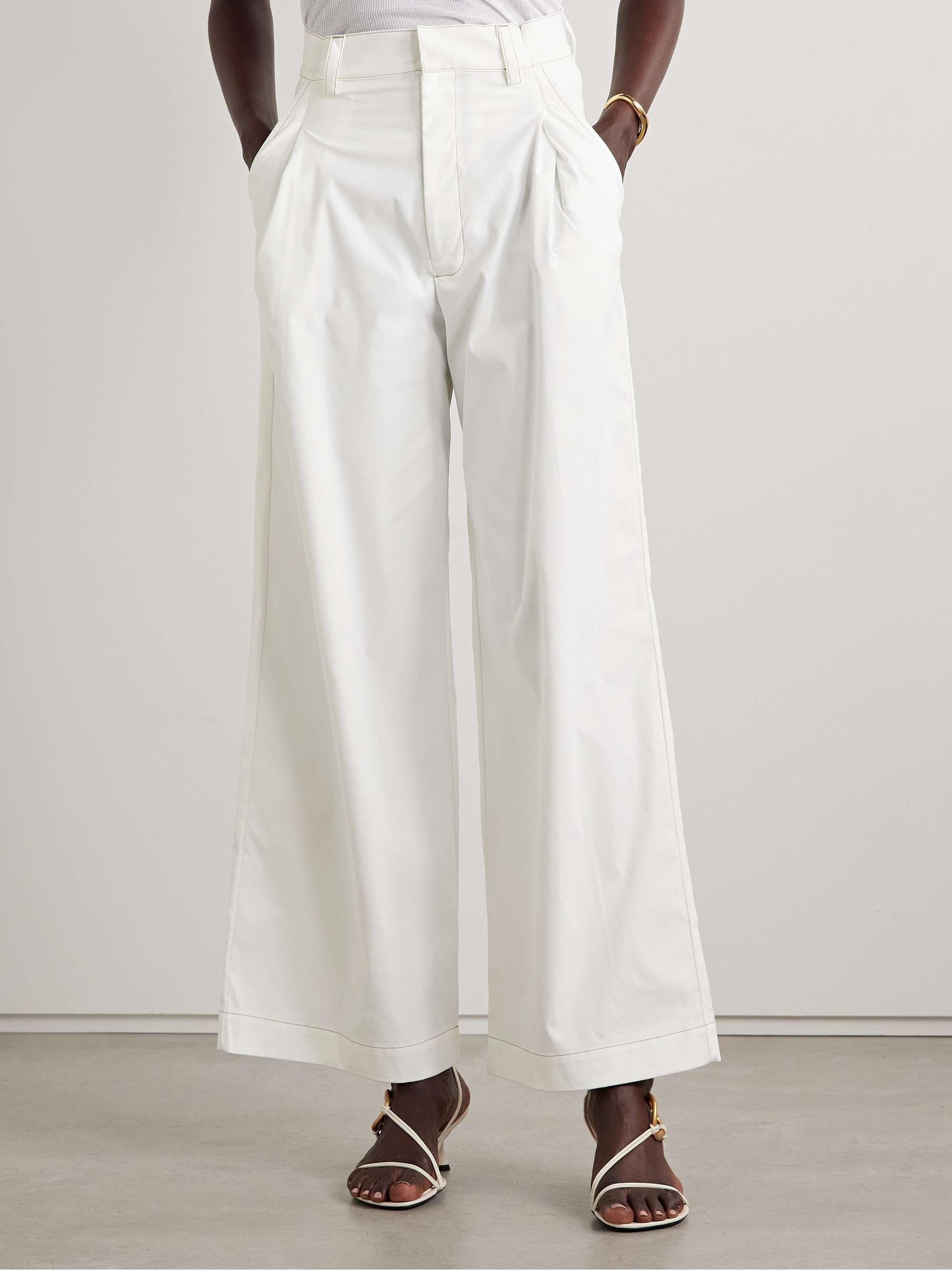 Olympe pleated woven wide-leg pants view