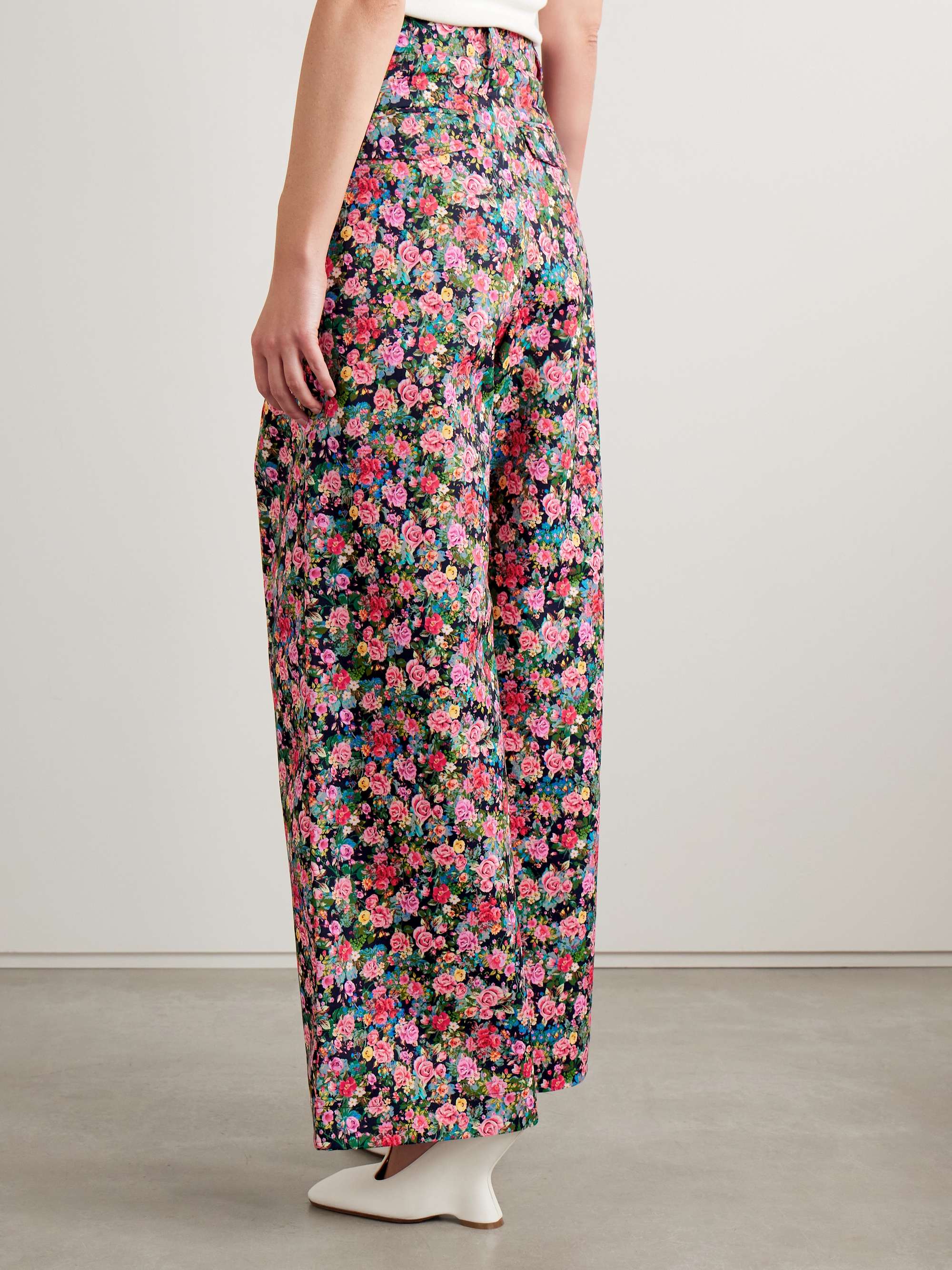 Olympe pleated floral-print woven wide-leg pants view