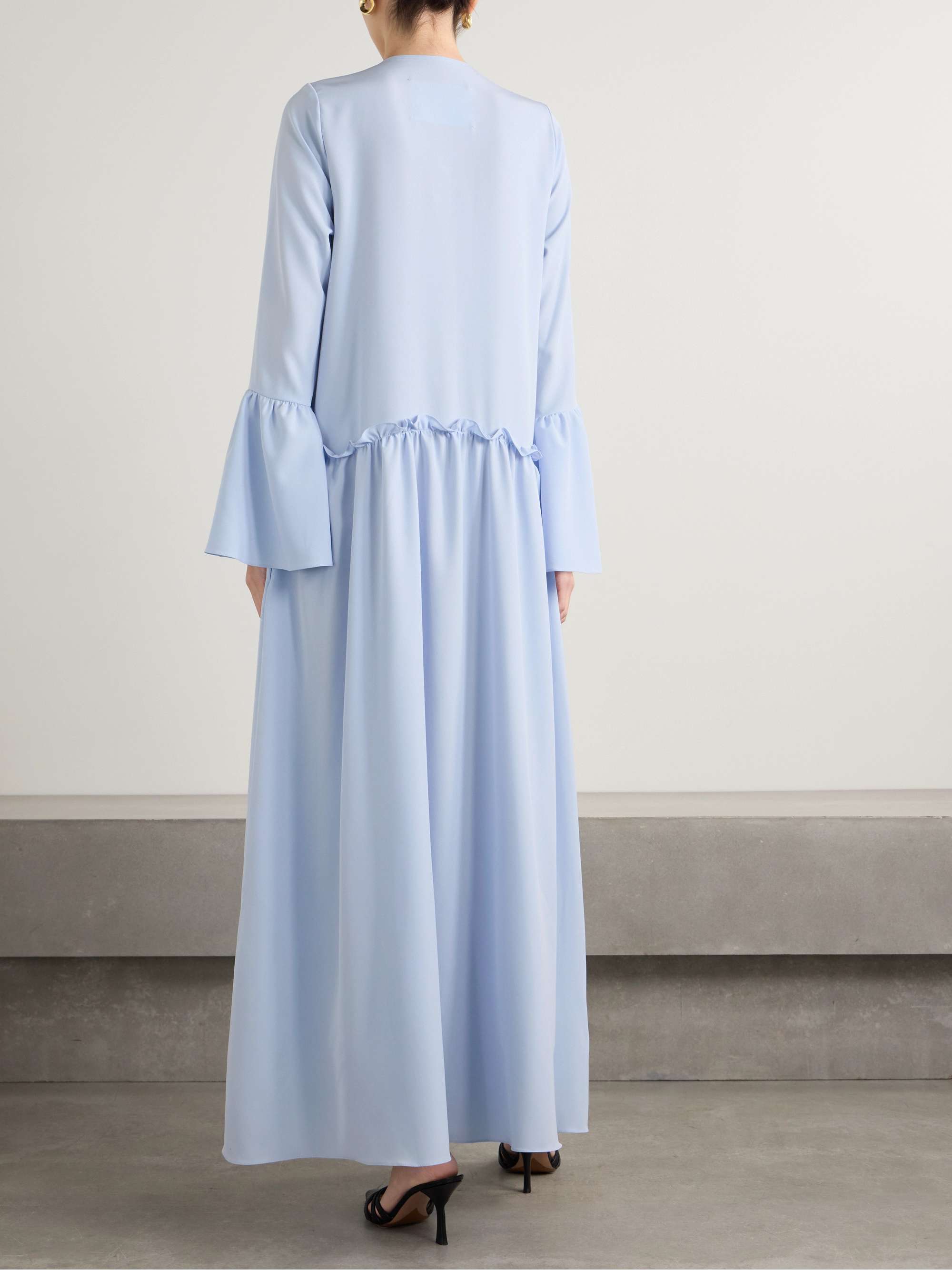 Geral tie-detailed gathered satin maxi dress view